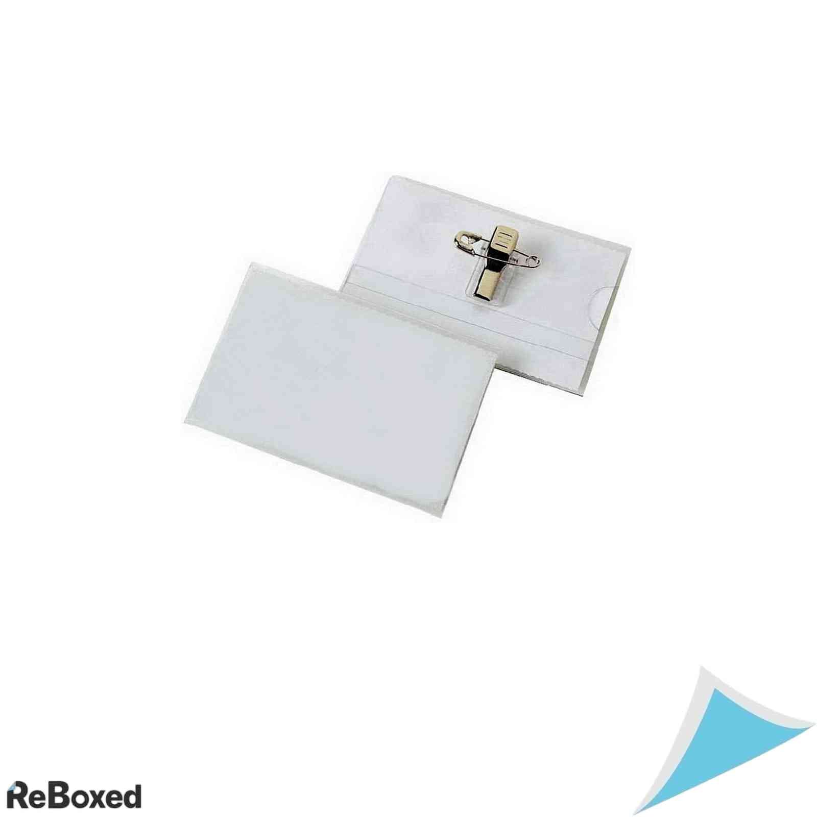Set 50 ecusoane transparente Office Point 90x56 mm cu ac si clips