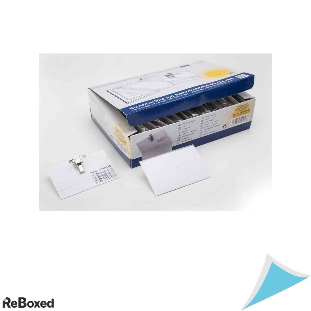Set 50 ecusoane transparente Office Point 90x56 mm cu ac si clips