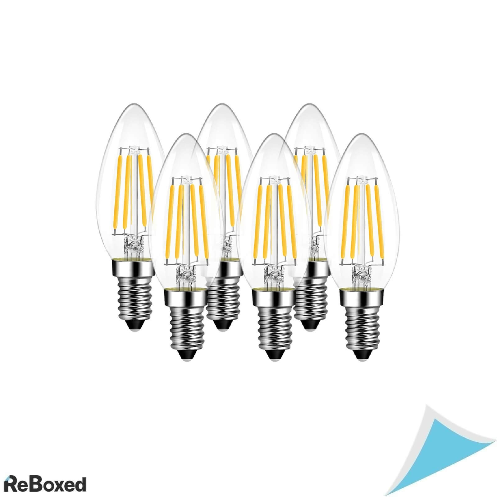 Set 6 Becuri LED Filament LVWIT E14 C35, 4W, 470 lm, 2700K Alb Cald