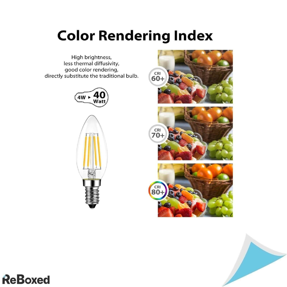 Set 6 Becuri LED Filament LVWIT E14 C35, 4W, 470 lm, 2700K Alb Cald