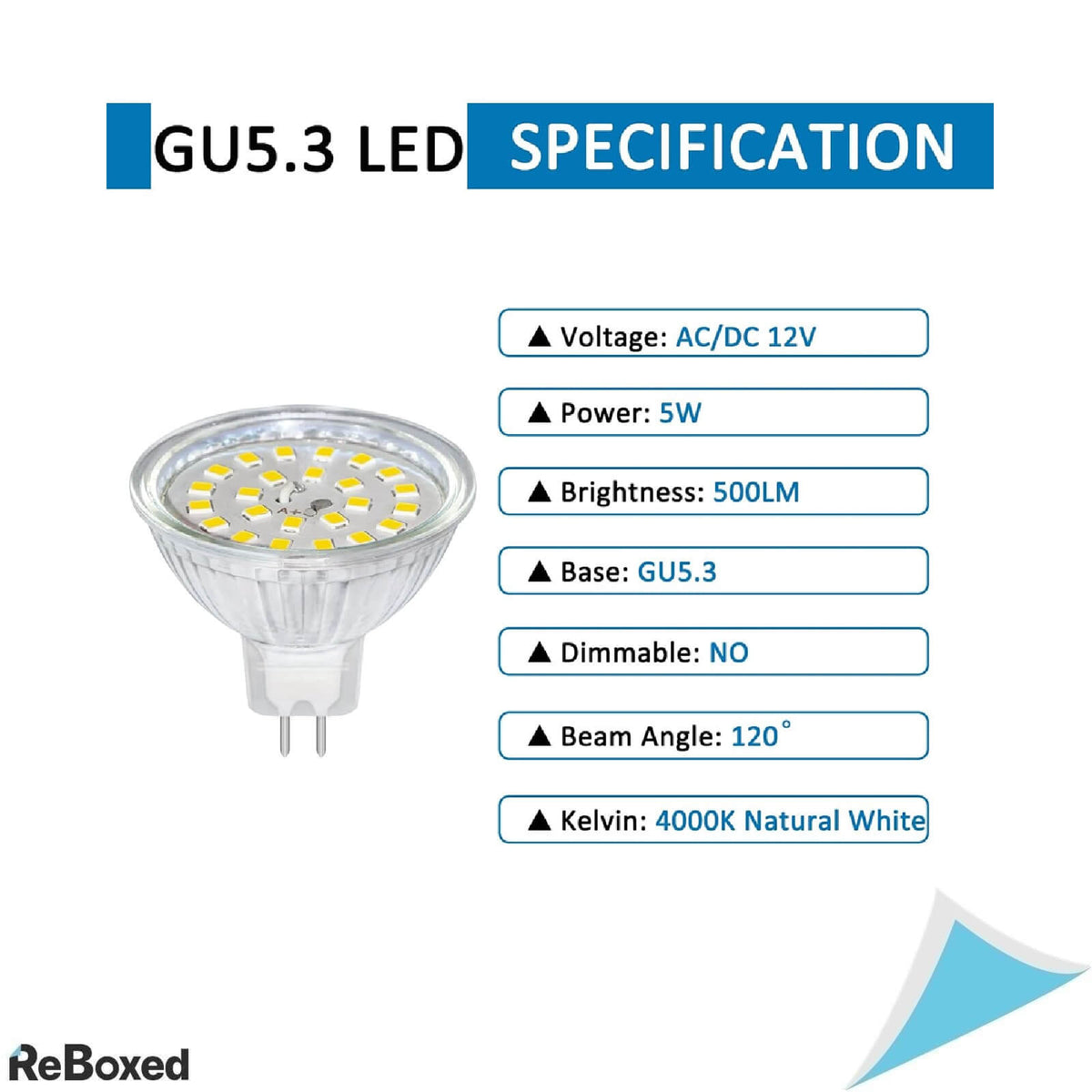 Set 6 Becuri LED SCNNC MR16 GU5.3, 5W, 12V AC/DC, 500 lm, 4000K Alb Natural