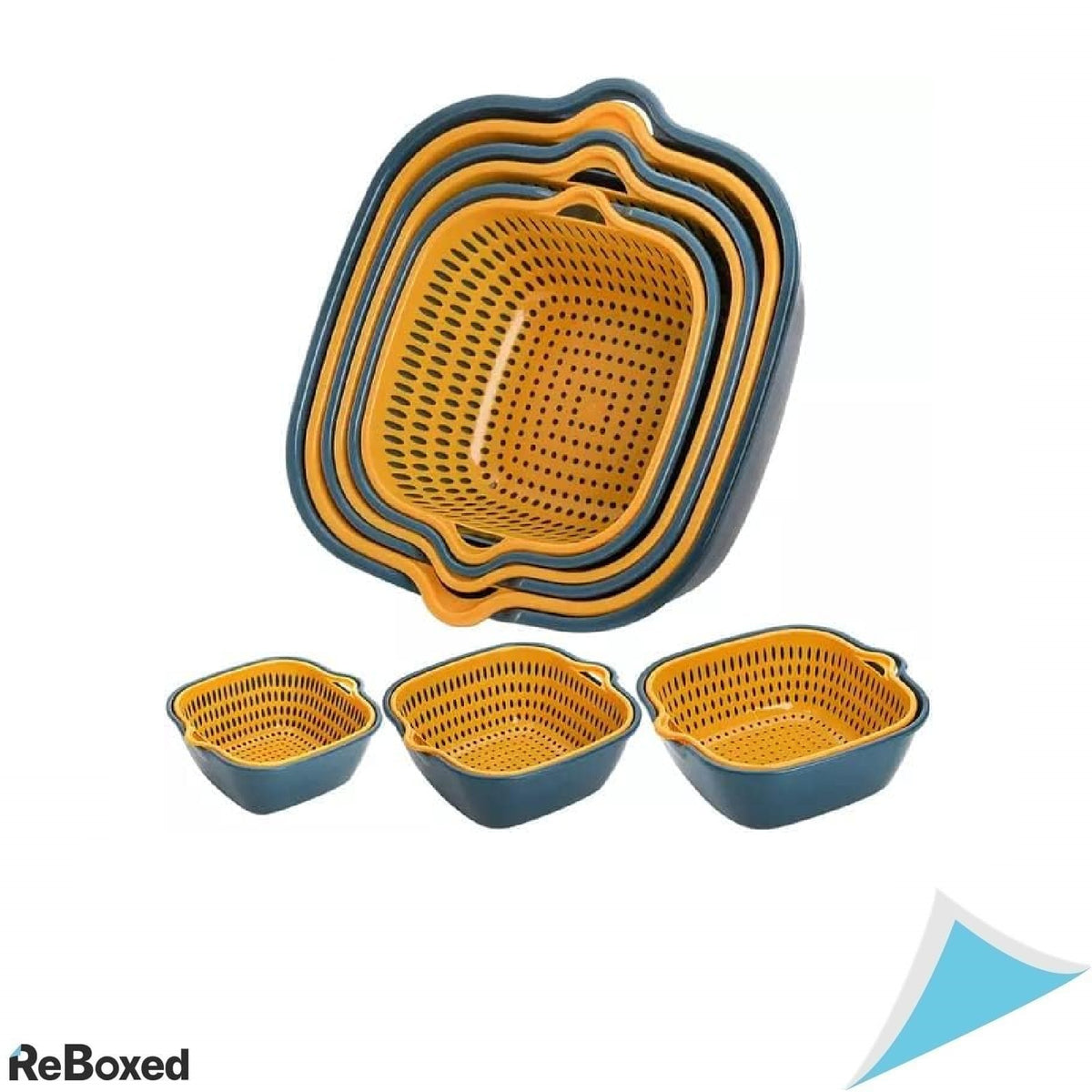 Set 6 Boluri si Sitre Multifunctionale de Bucatarie Strecuratoare pentru Spalat Fructe si Legume