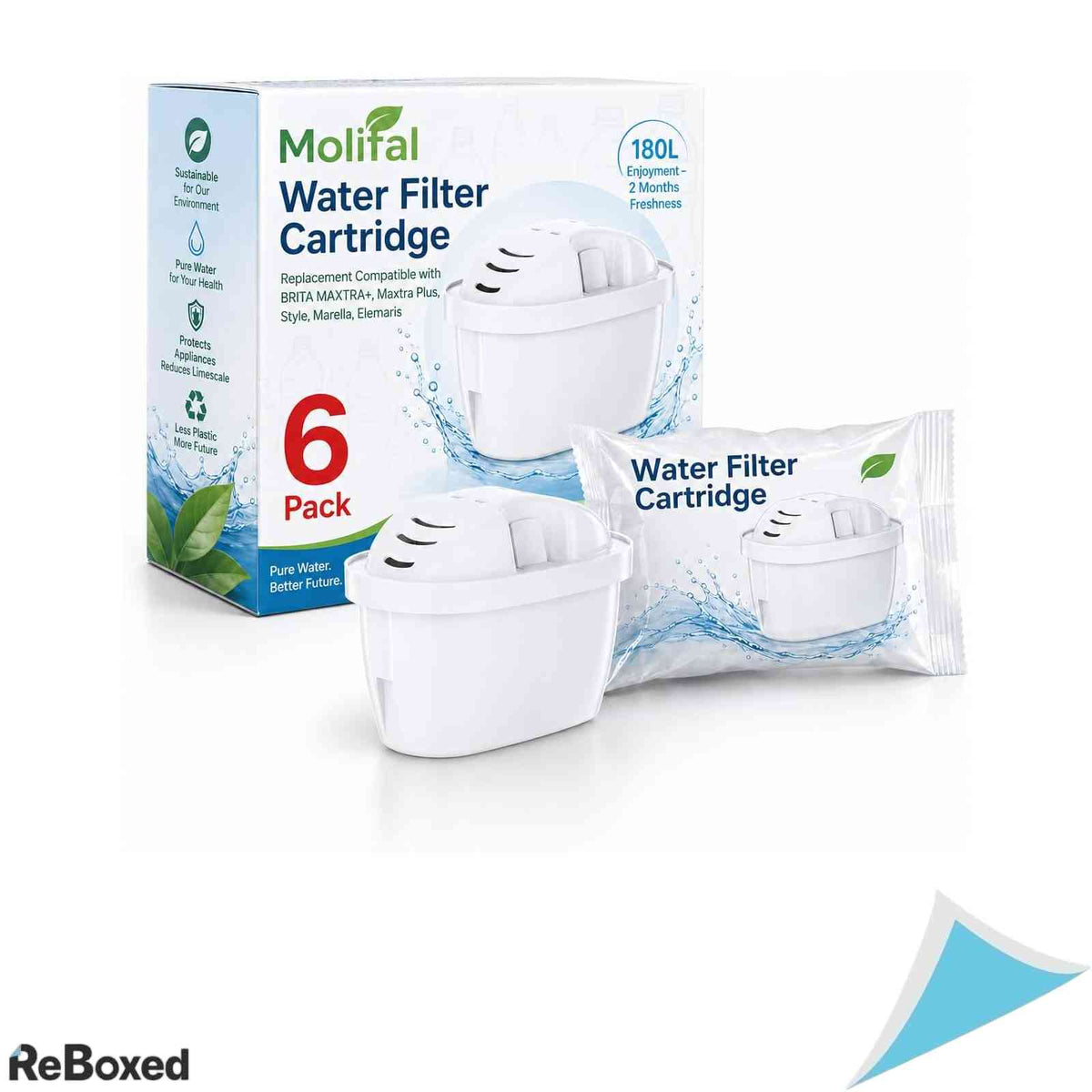 Set 6 cartuse filtre de apa Molifal compatibile Brita Maxtra si Maxtra Plus fara BPA