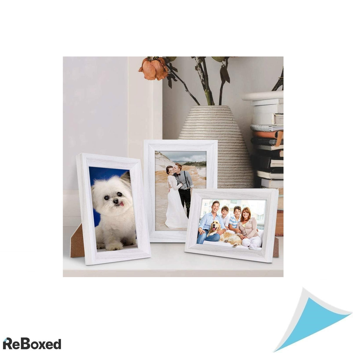 Set 6 Rame Foto Metrekey 18x13 cm – Alb, Sticla Reală, Lemn MDF, Pentru Perete sau Birou