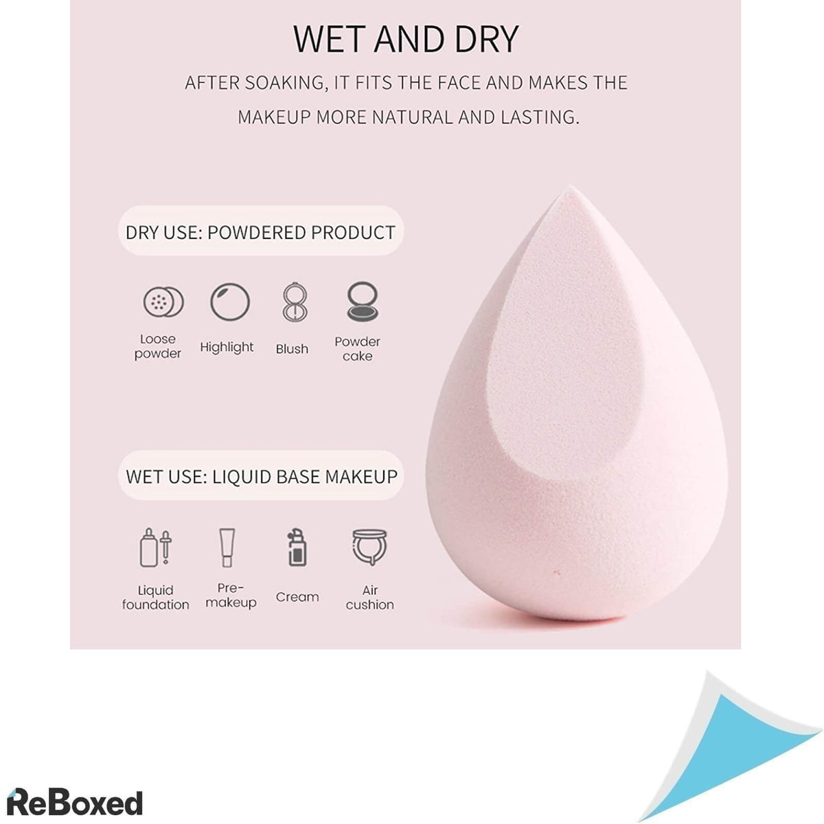 Set 8 Bureti Machiaj utilizare Uscata si Umeda Cutie Depozitare