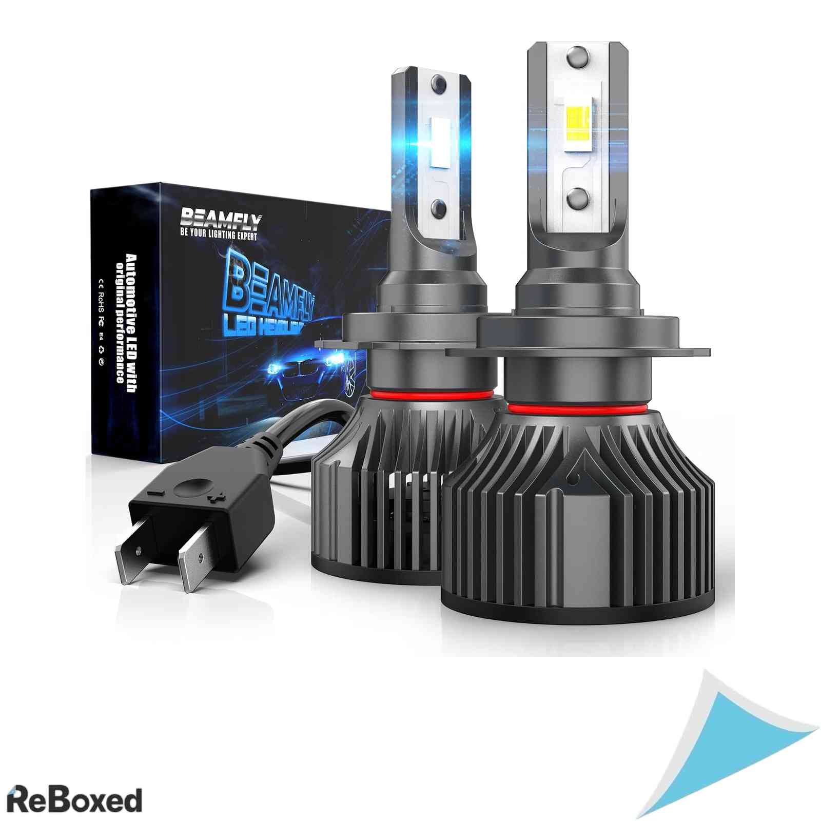 Set becuri LED auto H7 BEAMFLY, 130W, 28000LM, lumina alba 6000K