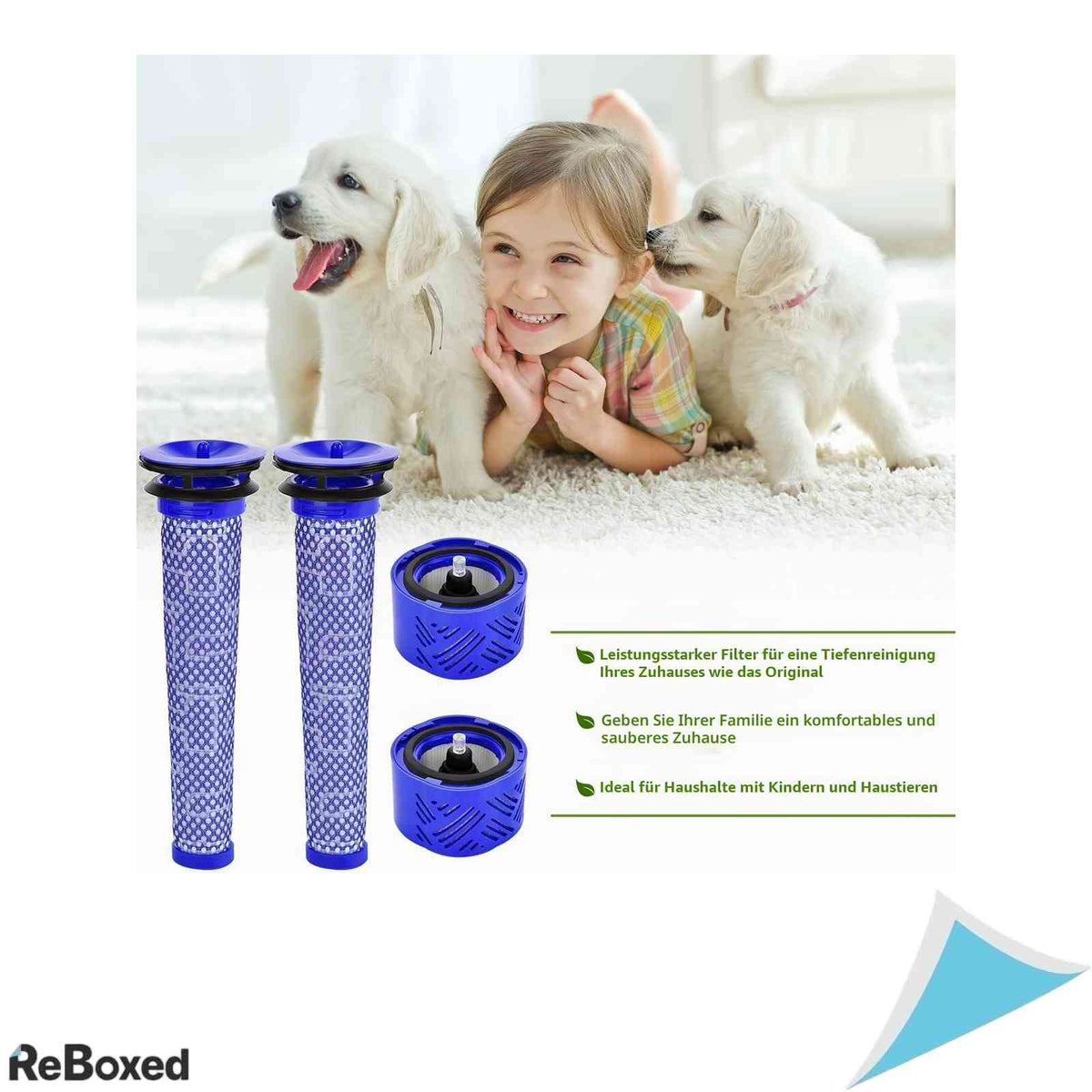Set 2 Filtre Pre-Motor si 2 Filtre Post-Motor HEPA Rebirthcare pentru Dyson V6 DC59 DC62 cu Perie Curatare