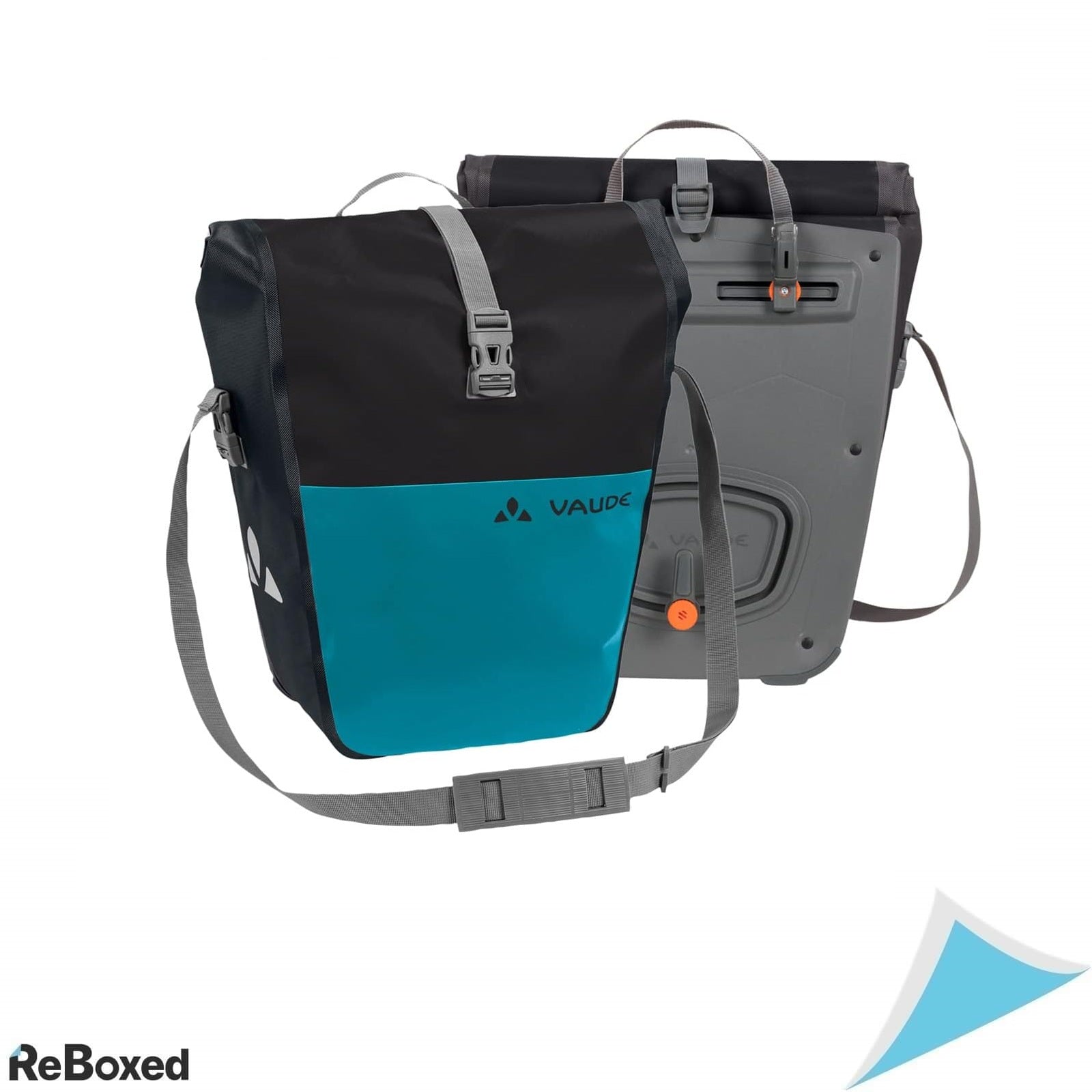 Set genti impermeabile spate bicicleta VAUDE Aqua Back Color, 48L, unisex, negru/alpin