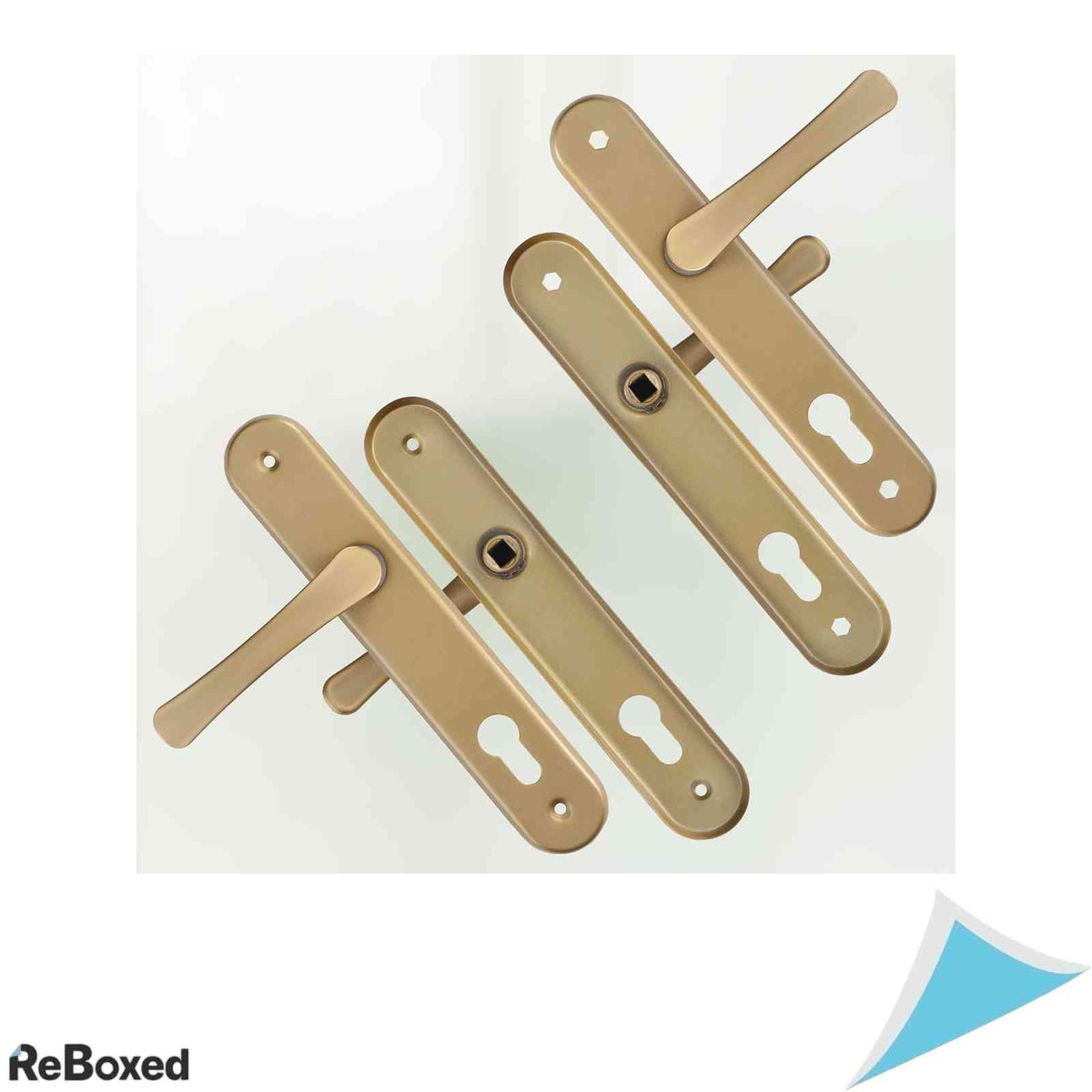 Set Manere Usa KOTARBAU 90mm pentru Cilindru Profilat, Aluminiu, Utilizare Stanga/Dreapta, Auriu
