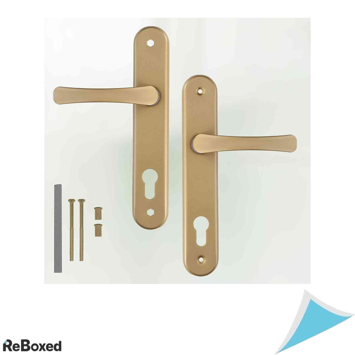 Set Manere Usa KOTARBAU 90mm pentru Cilindru Profilat, Aluminiu, Utilizare Stanga/Dreapta, Auriu