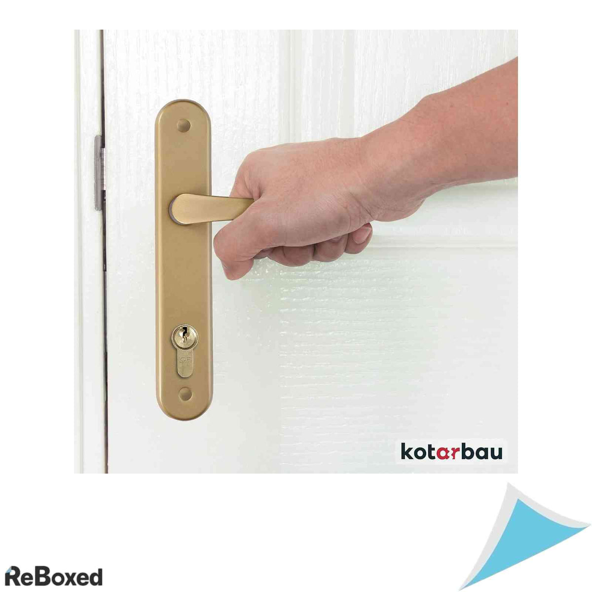 Set Manere Usa KOTARBAU 90mm pentru Cilindru Profilat, Aluminiu, Utilizare Stanga/Dreapta, Auriu