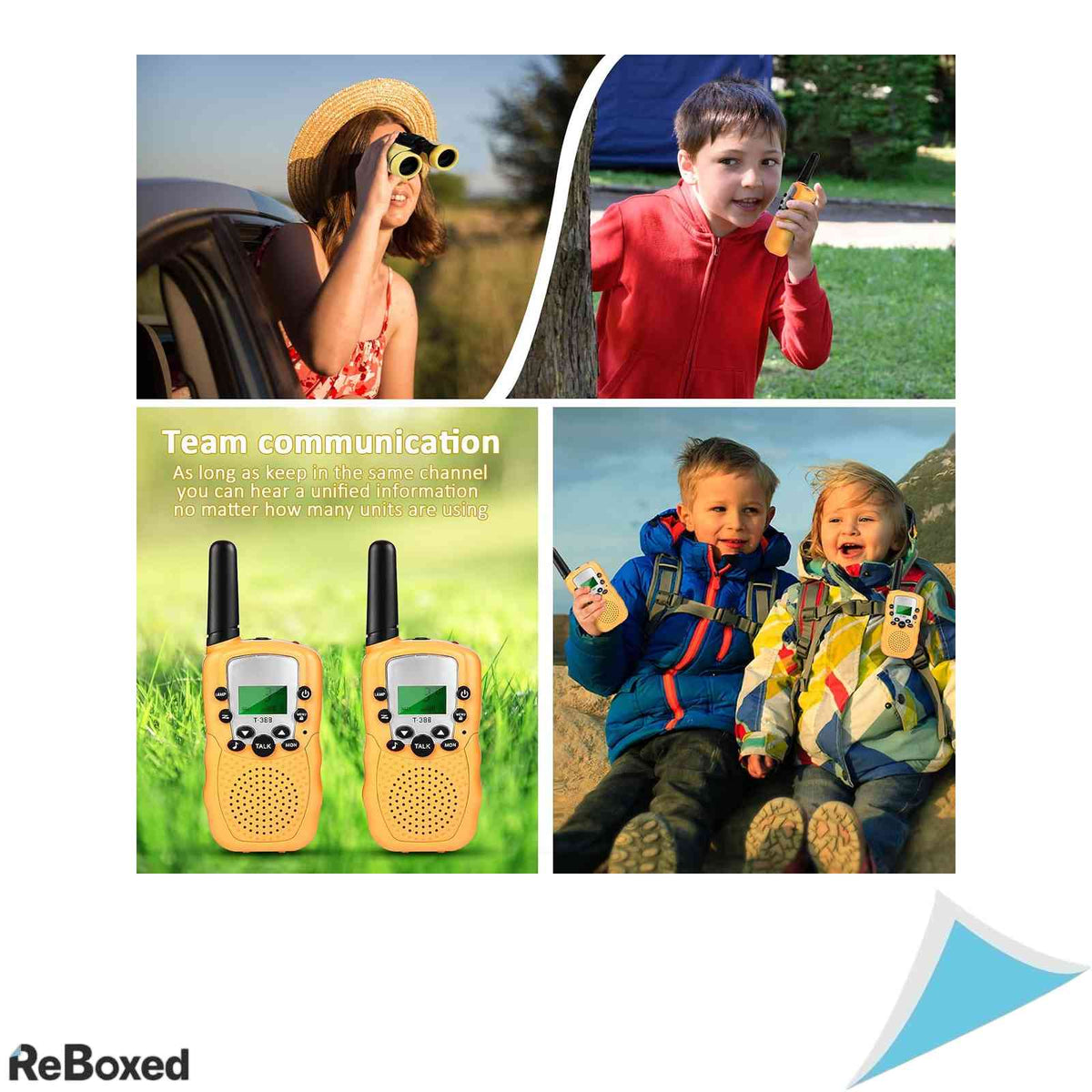 Set Telscoape si Statii Radio pentru Copii Joyoldelf, 2 Walkie Talkie PMR446, Binoclu, Fluier, Geanta Transport
