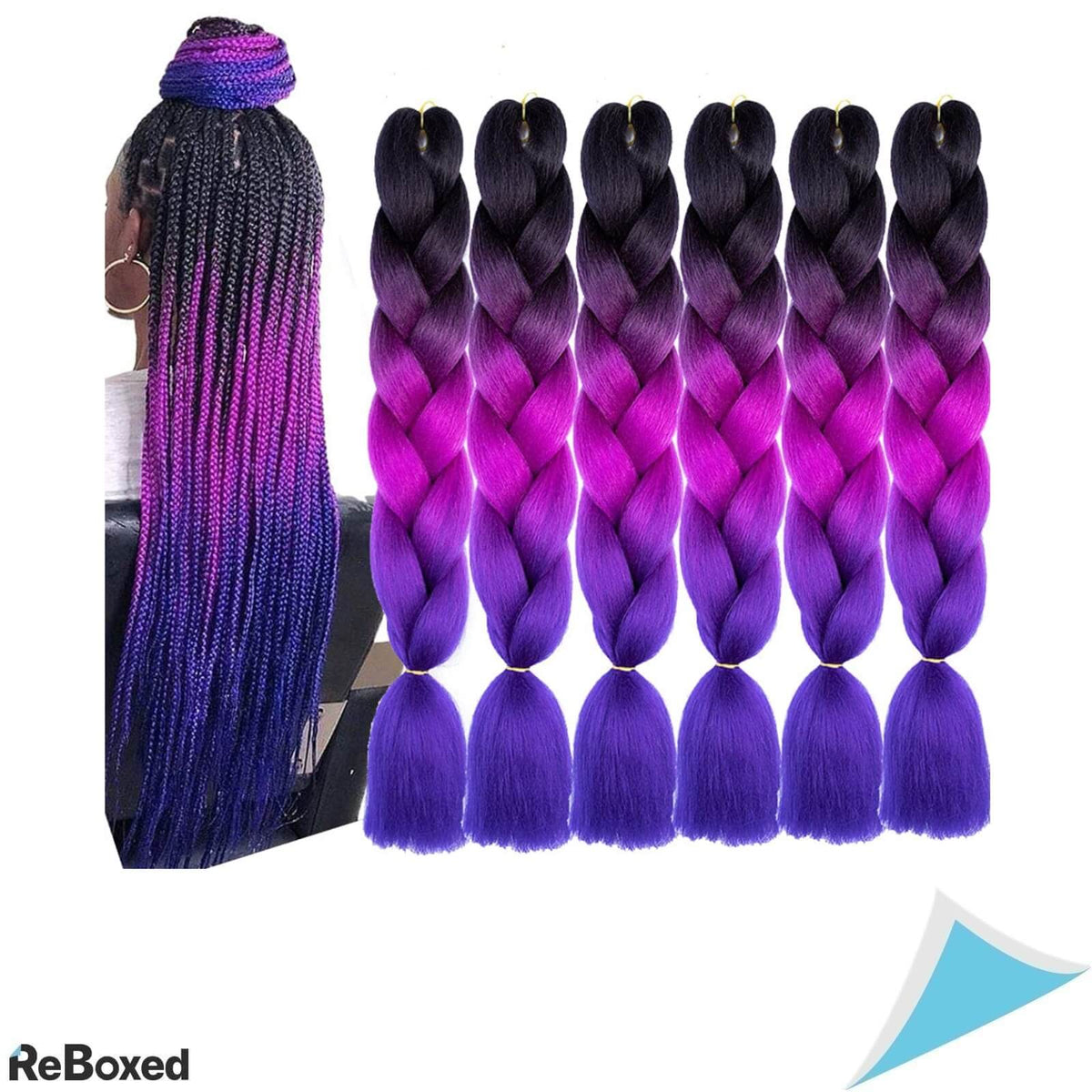 Shangxiu Pachet 6buc Extensii de Par Sintetice 3 Tonuri de Culoare 60cm 100g/buc