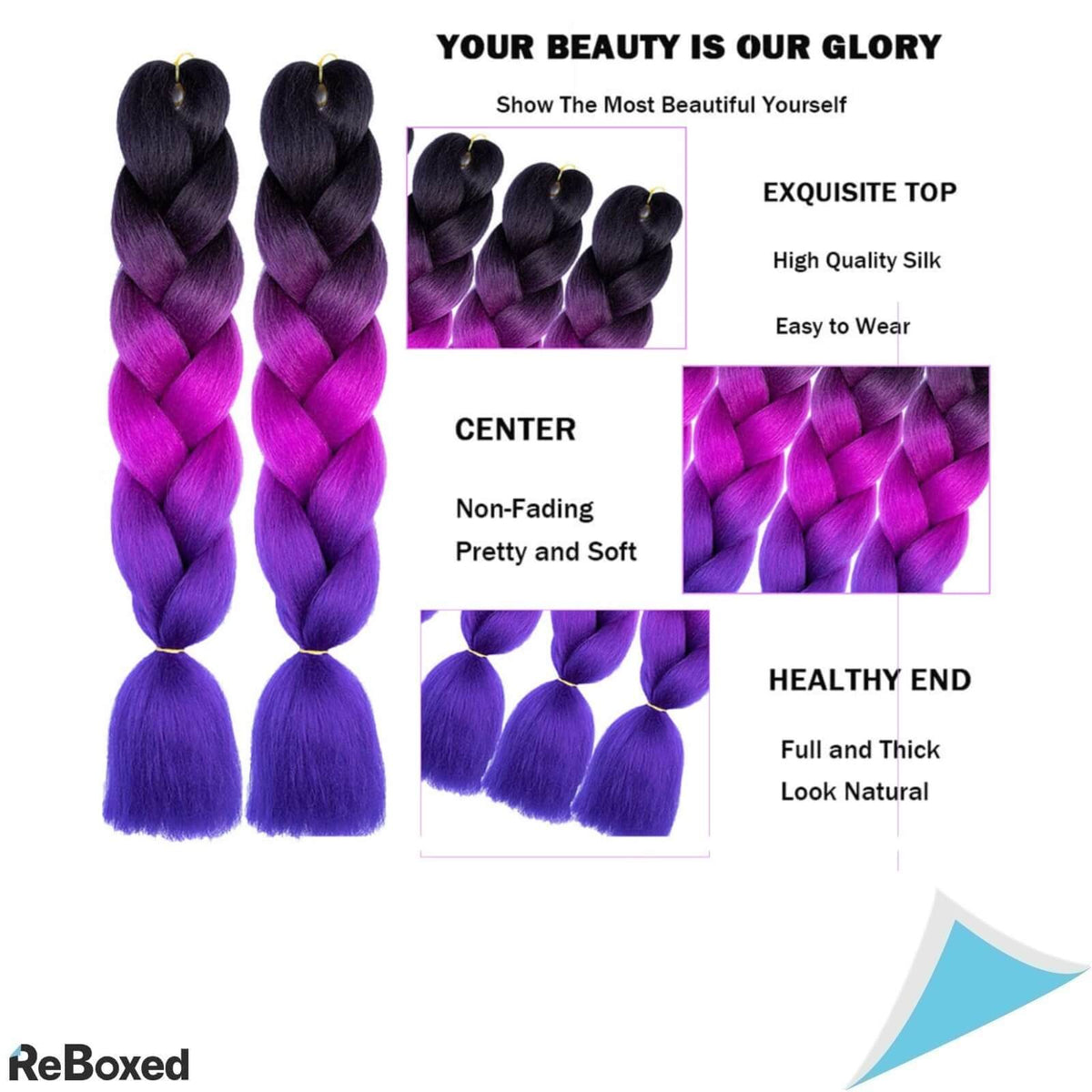 Shangxiu Pachet 6buc Extensii de Par Sintetice 3 Tonuri de Culoare 60cm 100g/buc