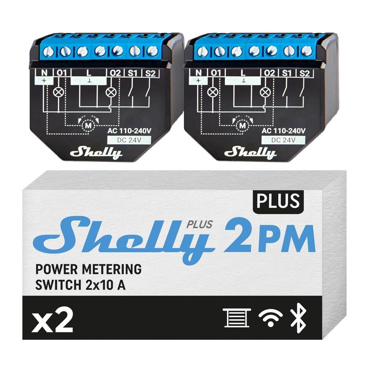 Shelly Plus 2PM Releu cu Monitorizare 2x10A Wi-Fi