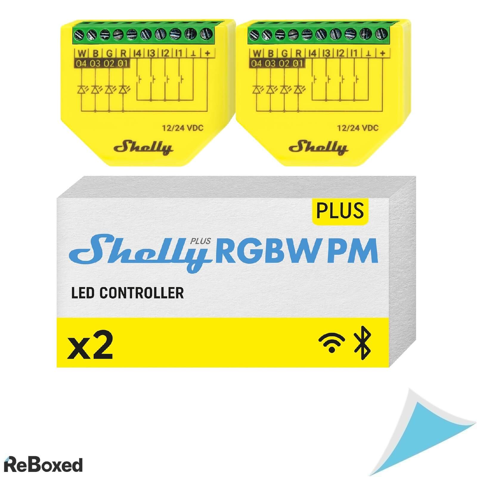 Shelly Plus RGBW PM 2 Module Inteligente pentru Benzi LED RGBW