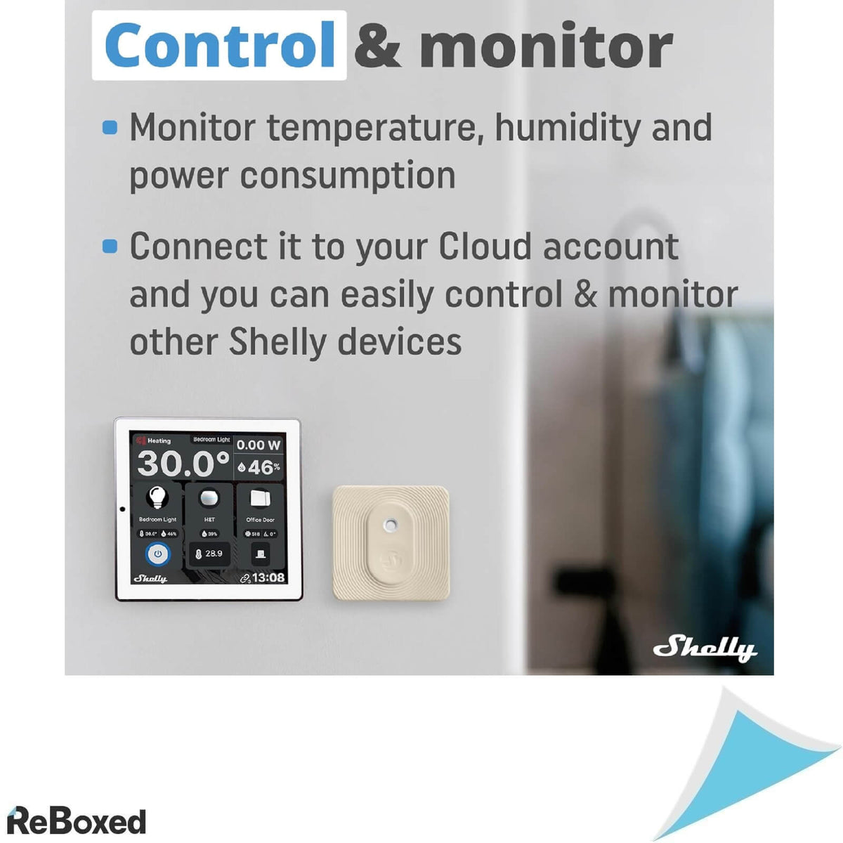 Shelly Wall Display BLU H&amp;T Set Panou de Control Alb