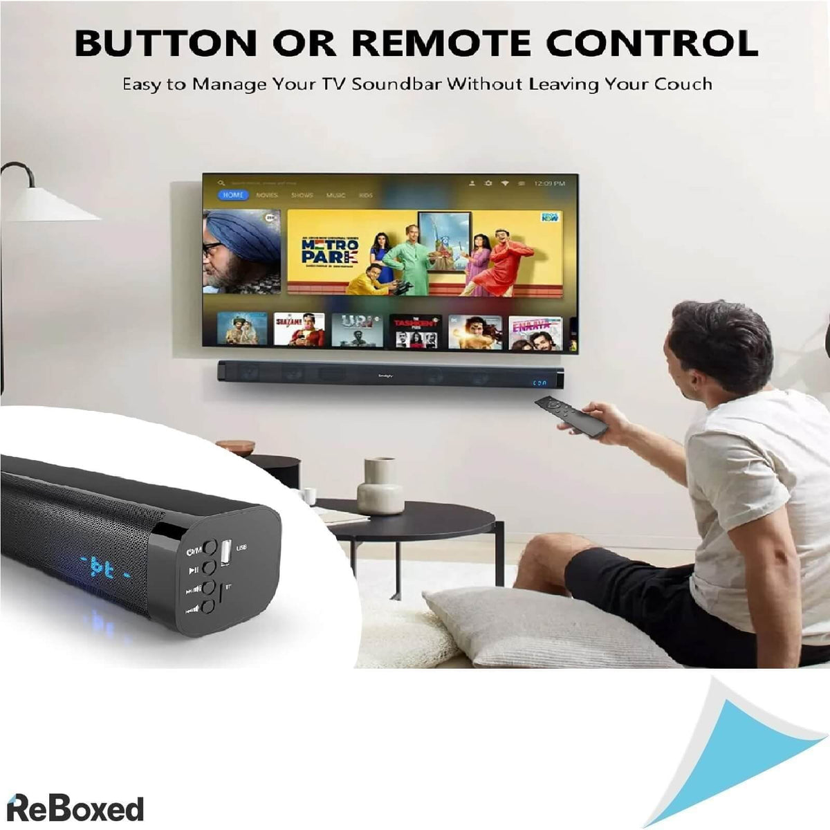 Smalody 2.0 Soundbar Bluetooth 80DB DSP USB