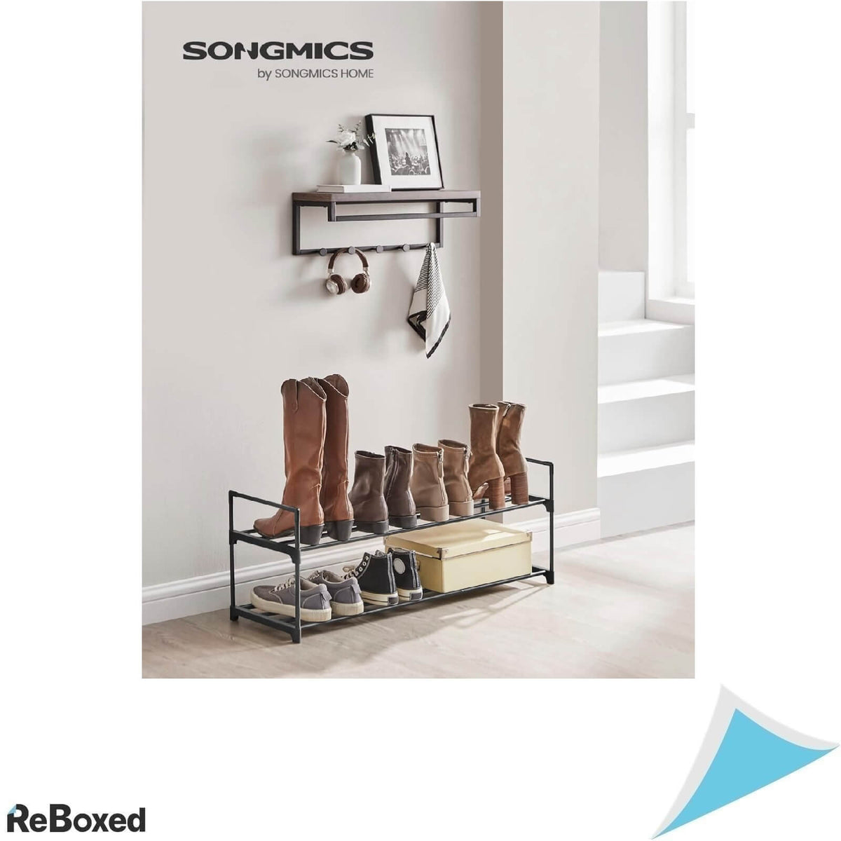 Songmics 2 Etajera Incaltaminte 30x92x34 cm Negru