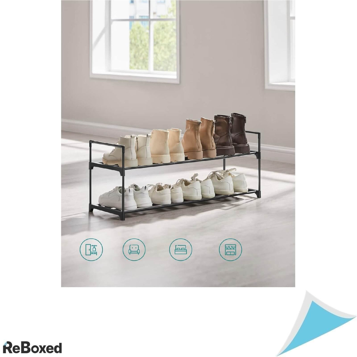 Songmics 2 Etajera Incaltaminte 30x92x34 cm Negru