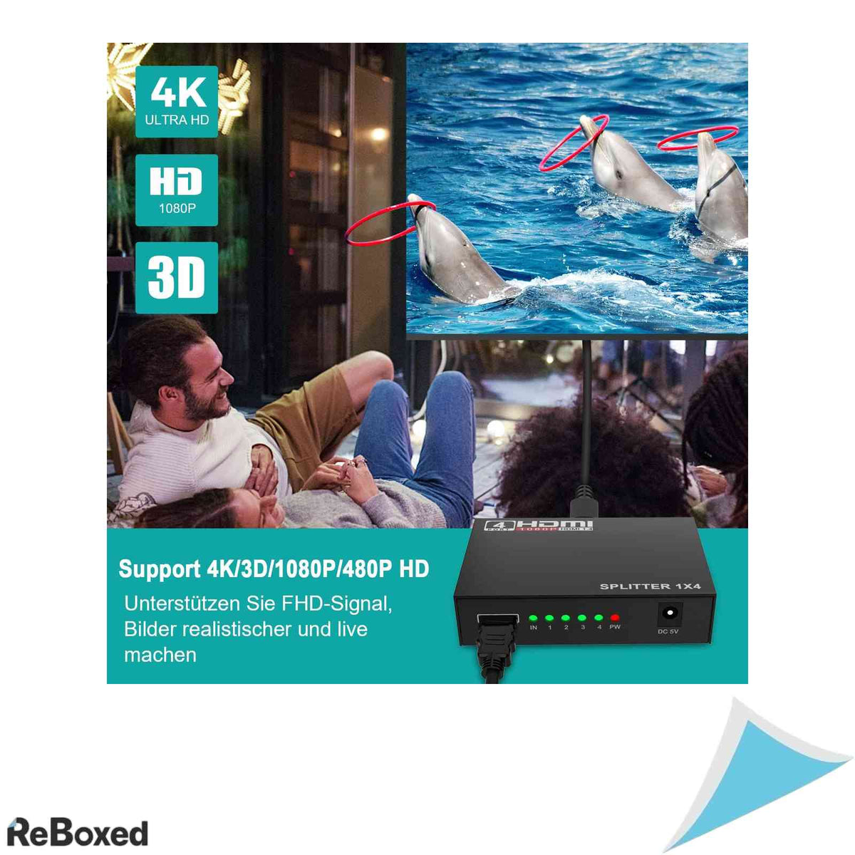 Splitter HDMI 4K Neefeaer, 1 intrare - 4 iesiri, HDCP 1.4, compatibil PS4 Xbox TV