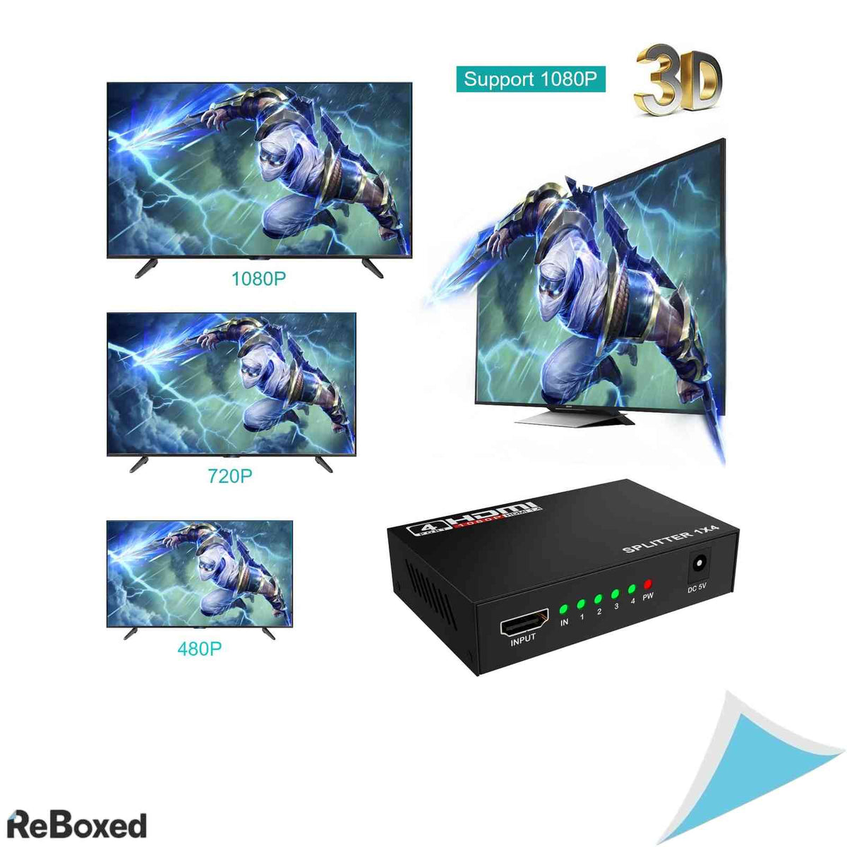 Splitter HDMI 4K Neefeaer, 1 intrare - 4 iesiri, HDCP 1.4, compatibil PS4 Xbox TV