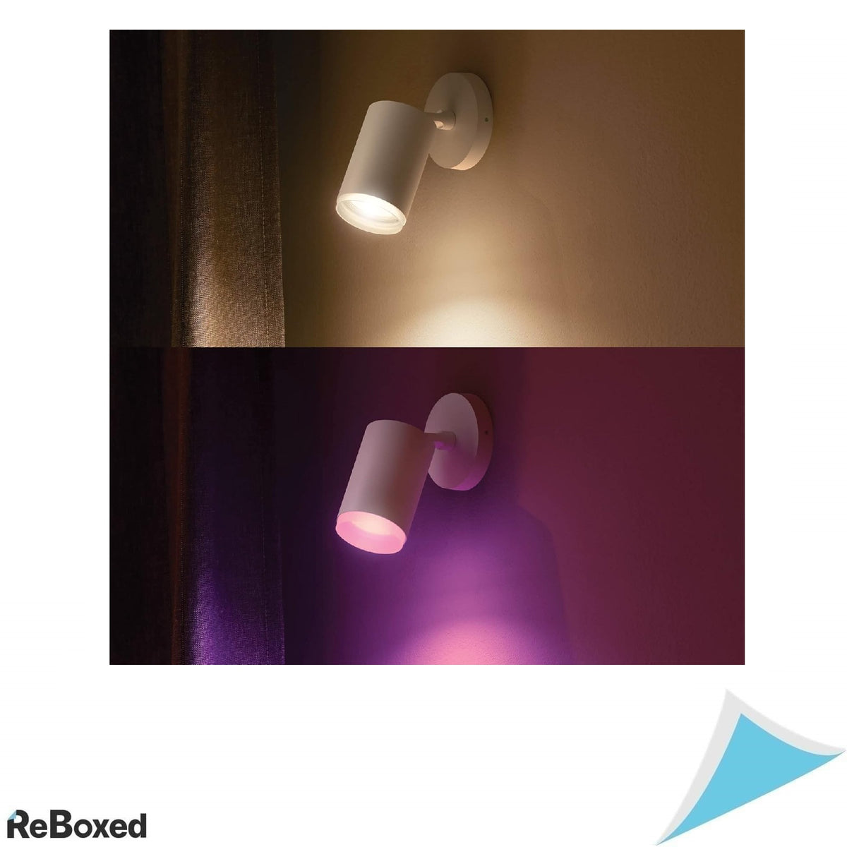 Spot LED inteligent Philips Hue Fugato –  Bluetooth, Alexa, Google Assistant, Apple HomeKit – alb, montaj tavan (GU10)