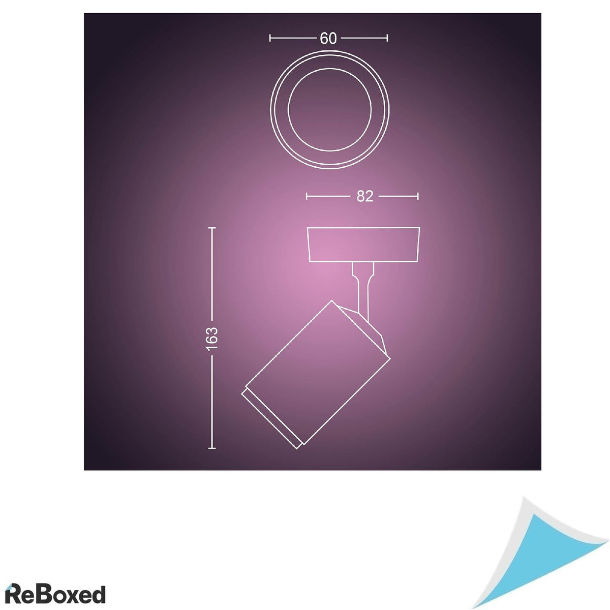 Spot LED inteligent Philips Hue Fugato –  Bluetooth, Alexa, Google Assistant, Apple HomeKit – alb, montaj tavan (GU10)