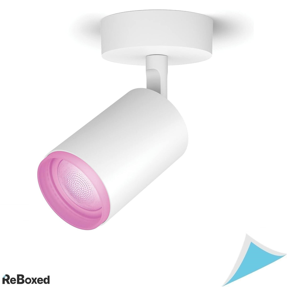 Spot LED inteligent Philips Hue Fugato –  Bluetooth, Alexa, Google Assistant, Apple HomeKit – alb, montaj tavan (GU10)