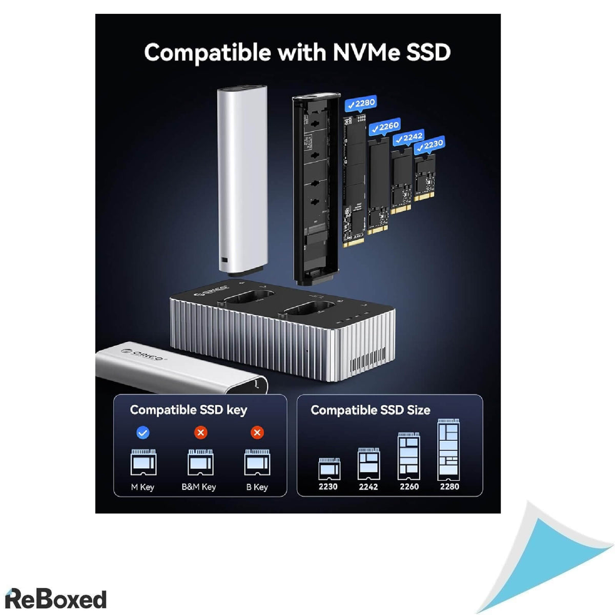 Docking Station ORICO IT28N pentru 2 SSD M.2 NVMe, USB4 40Gbps, Clonare Offline, Compatibil Thunderbolt 4, pana la 16TB