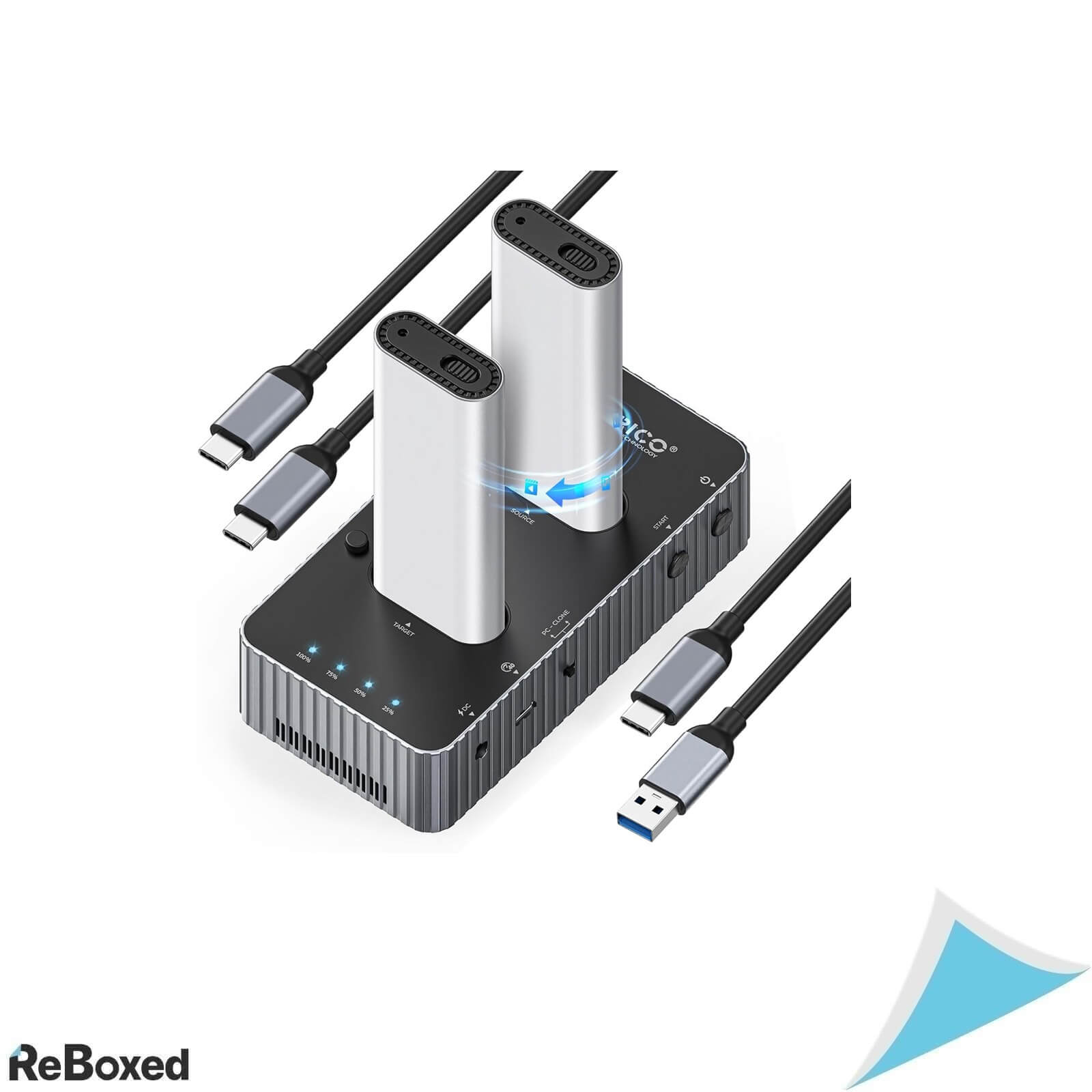 Docking Station ORICO IT28N pentru 2 SSD M.2 NVMe, USB4 40Gbps, Clonare Offline, Compatibil Thunderbolt 4, pana la 16TB