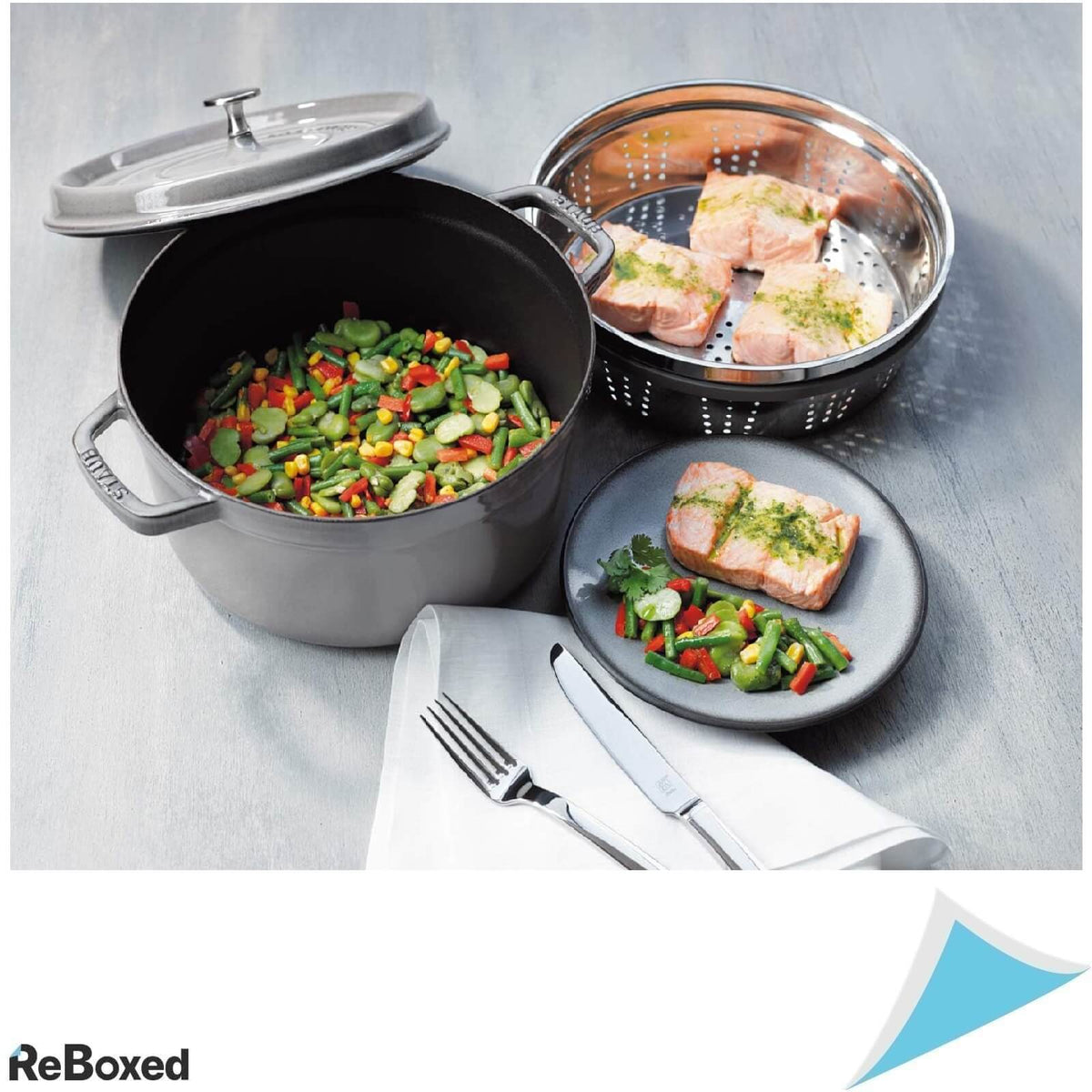 Staub Oala Cocotte din Fonta 26cm 5,2l Graphite Grey