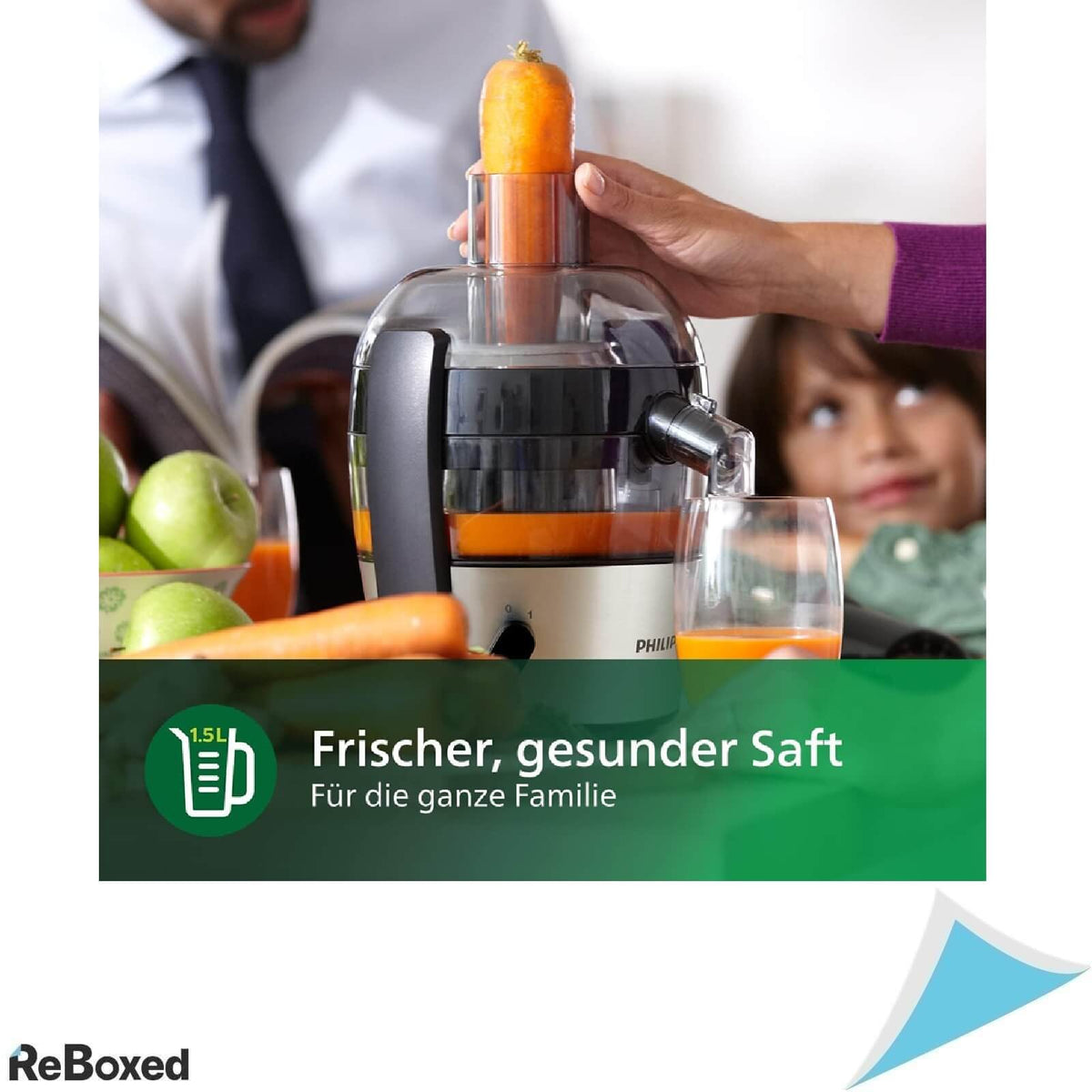Storcator de Fructe si Legume Philips HR1832/00 Viva Collection, 400W, Recipient Pulpa 1L, 1.5L Suc, QuickClean, Anti-Picurare, Negru