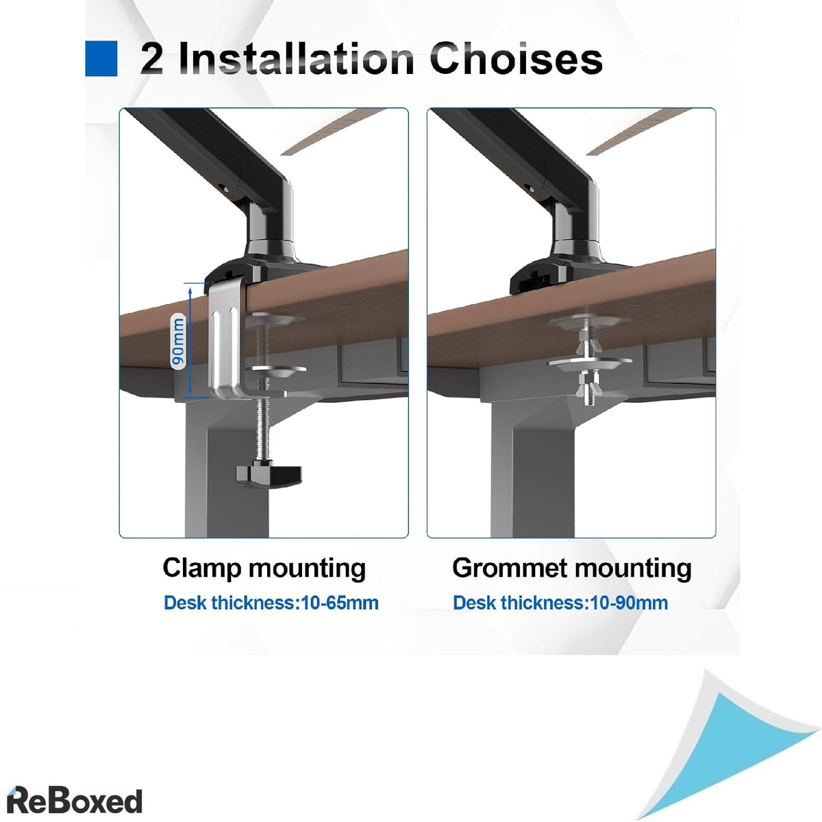 Suport de Birou cu Brat Reglabil pentru Monitor (13&quot; - 32&quot;), Sistem cu Arc cu Gaz, Negru