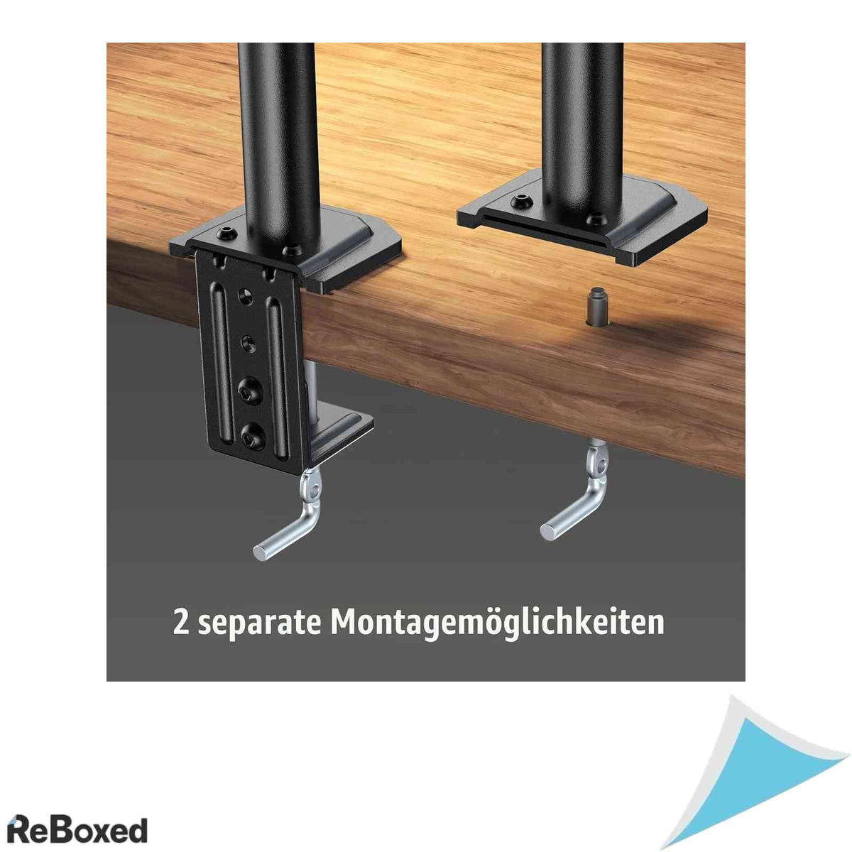 Suport Monitor Birou HUANUO pentru Ecrane 13-32 Inci Reglabil pe Inaltime Inclinare si Rotire 360 Grade VESA 75x75 100x100 Sustine 8 kg Negru