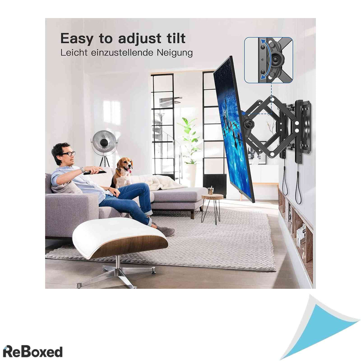 Suport TV de Perete Reglabil Letsergo pentru Diagonale 32-70 Inchi Inclinabil si Extensibil Inaltime Reglabila Sustine 45 kg VESA 100x100 - 600x400 mm Negru