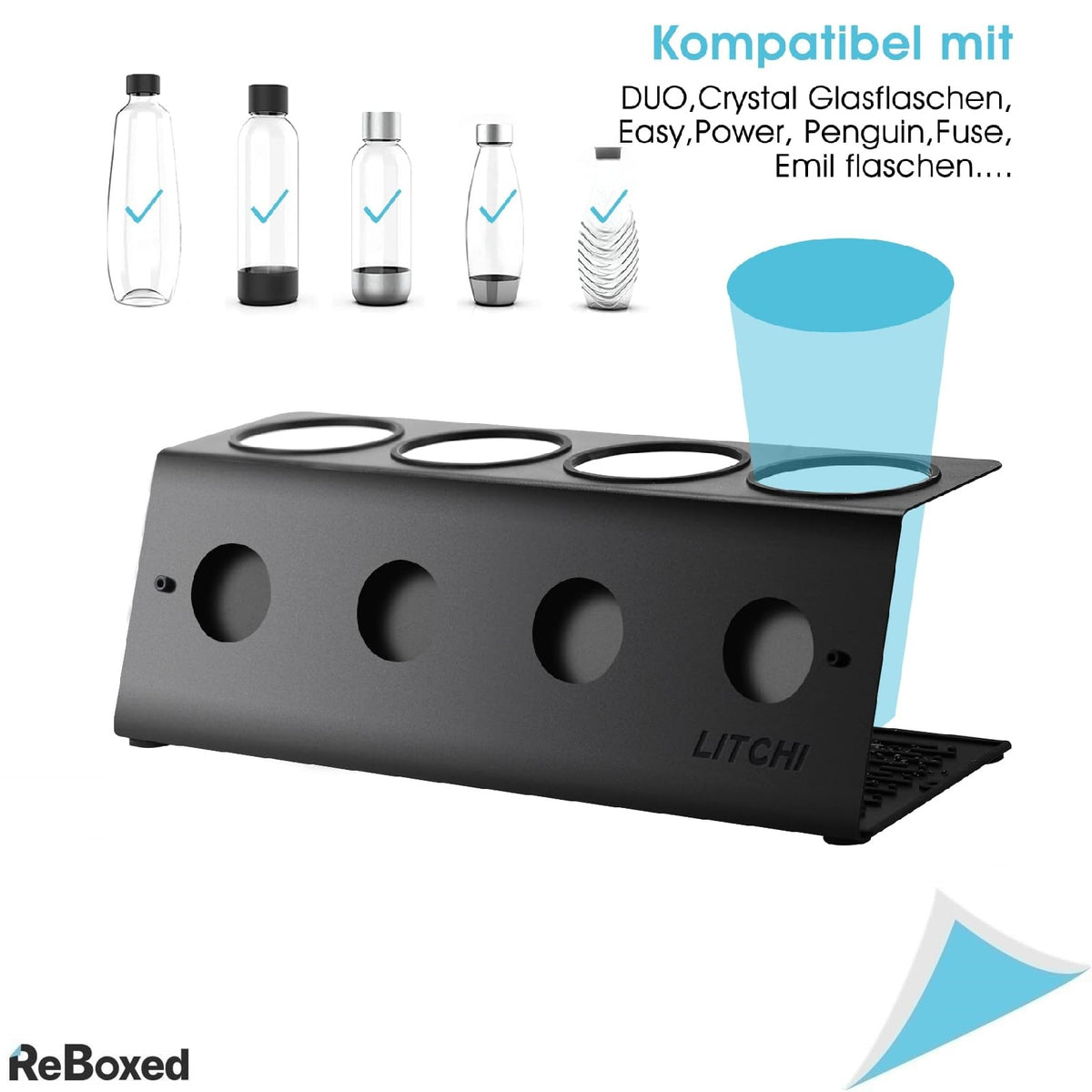 Suport uscator sticle LITCHI pentru SodaStream – 4 locuri