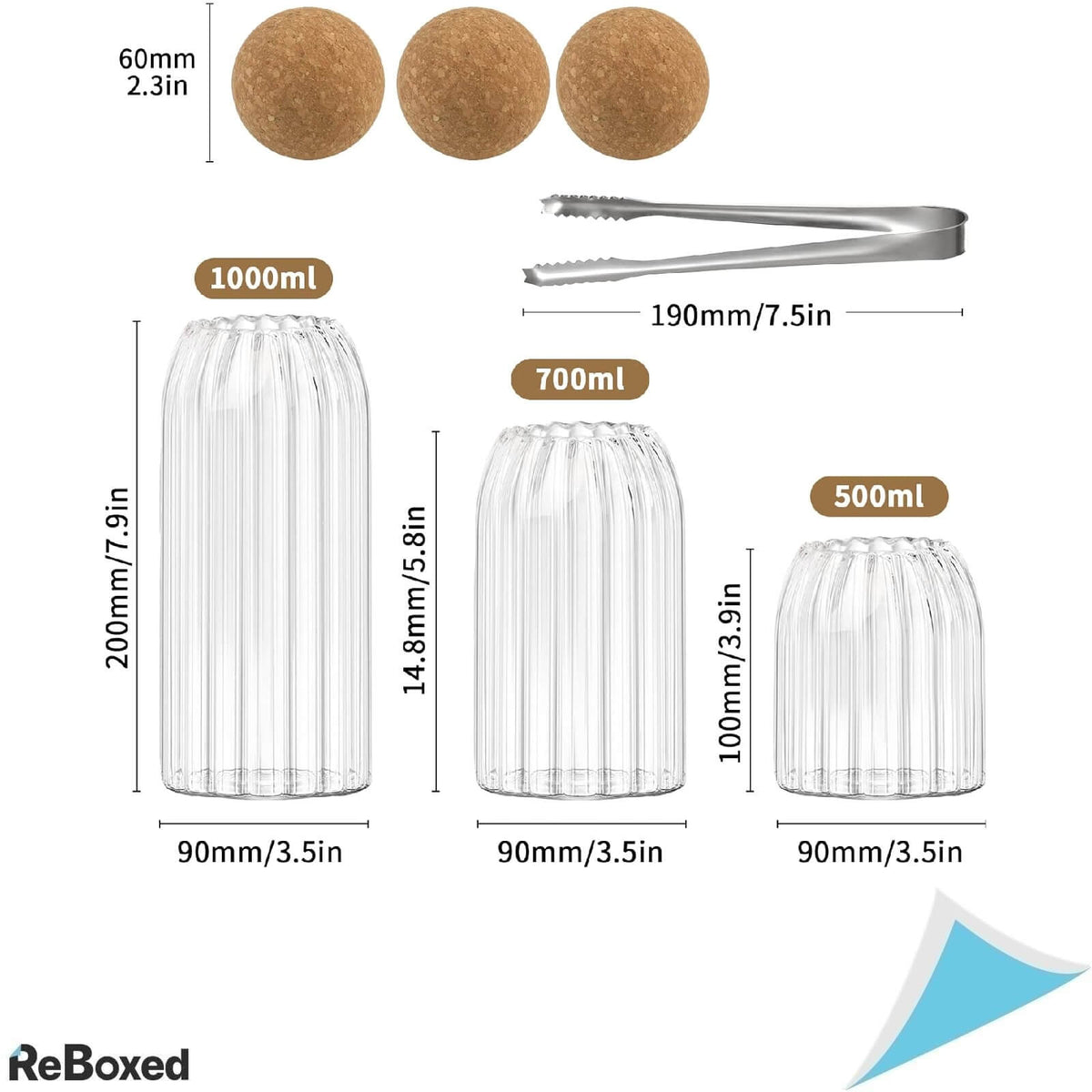 Suprobarware Set 3 Borcane pentru Depozitare Alimente
