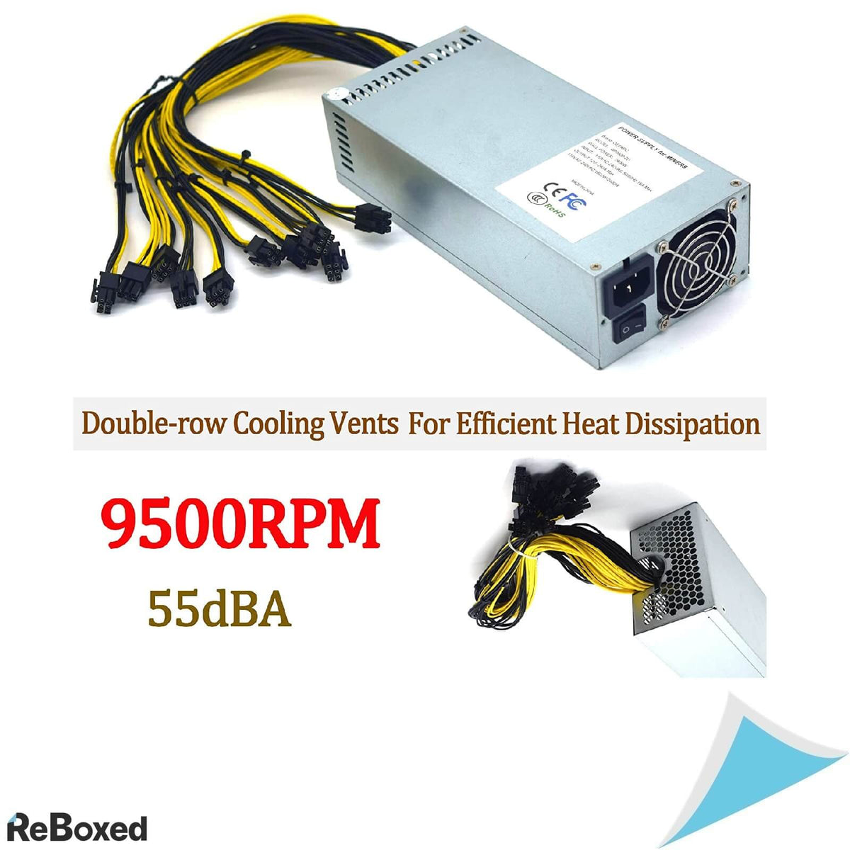 GeekPC Sursa de Alimentare 2000W Mining 12V 166A 8xGPU