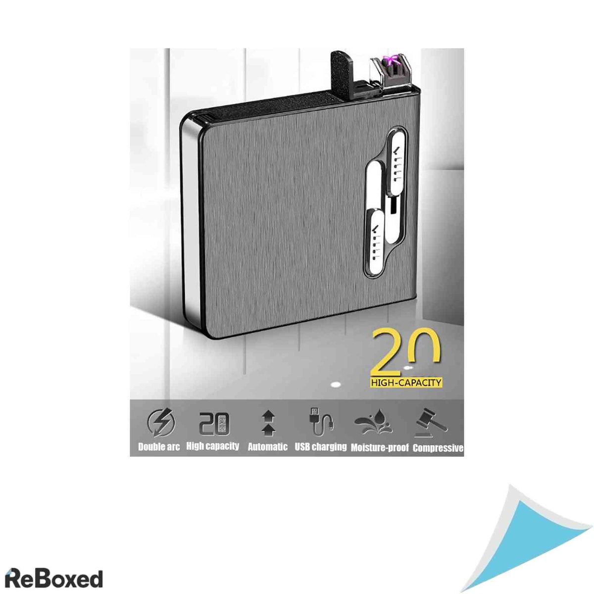 Tabachera 2 in 1 cu Bricheta Electrica Reincarcabila USB SCYDAO, Capacitate 20 Tigari