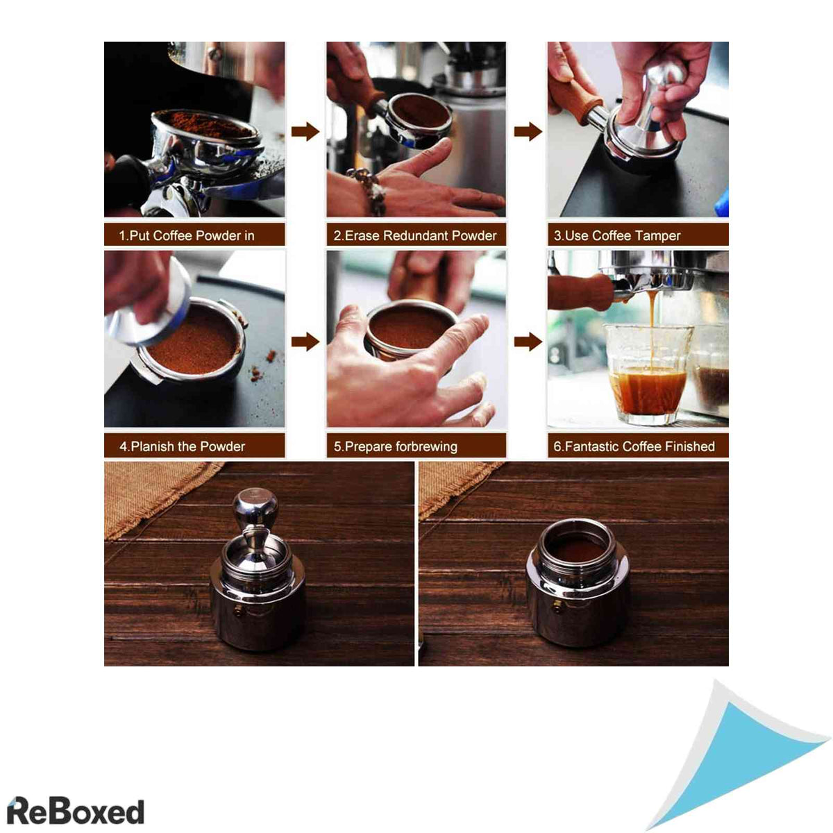 Tamper cafea Kilimazart din otel inoxidabil cromat pentru presare espresso