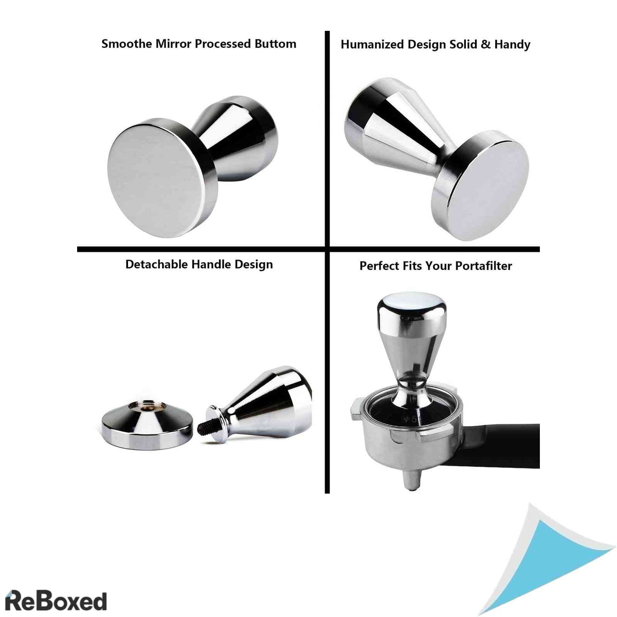 Tamper cafea Kilimazart din otel inoxidabil cromat pentru presare espresso