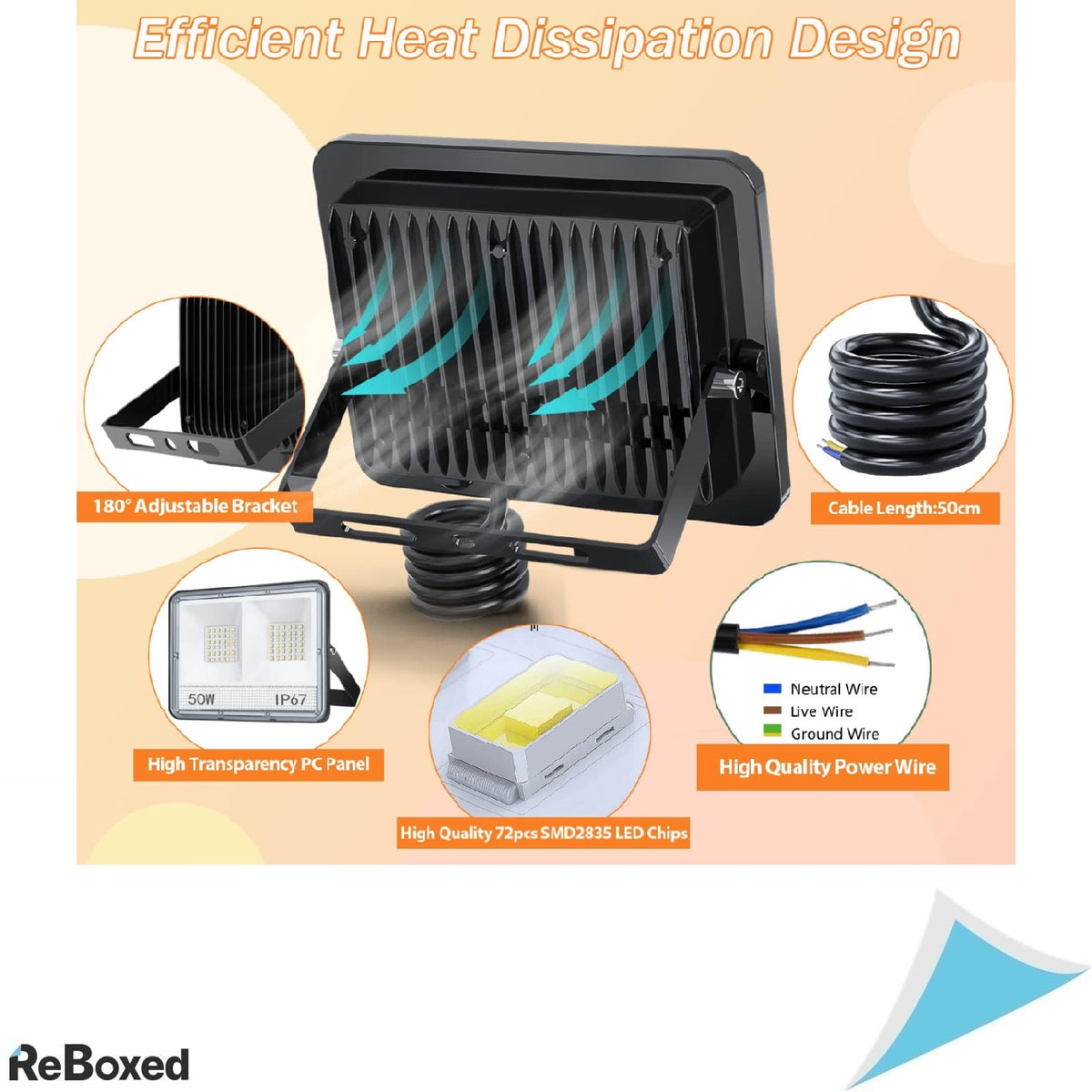 Tasinuo IP67 Proiector LED Outdoor 50W