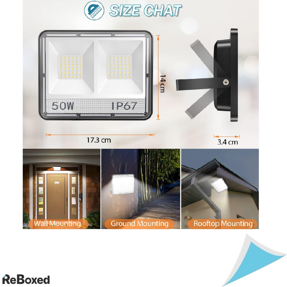 Tasinuo IP67 Proiector LED Outdoor 50W