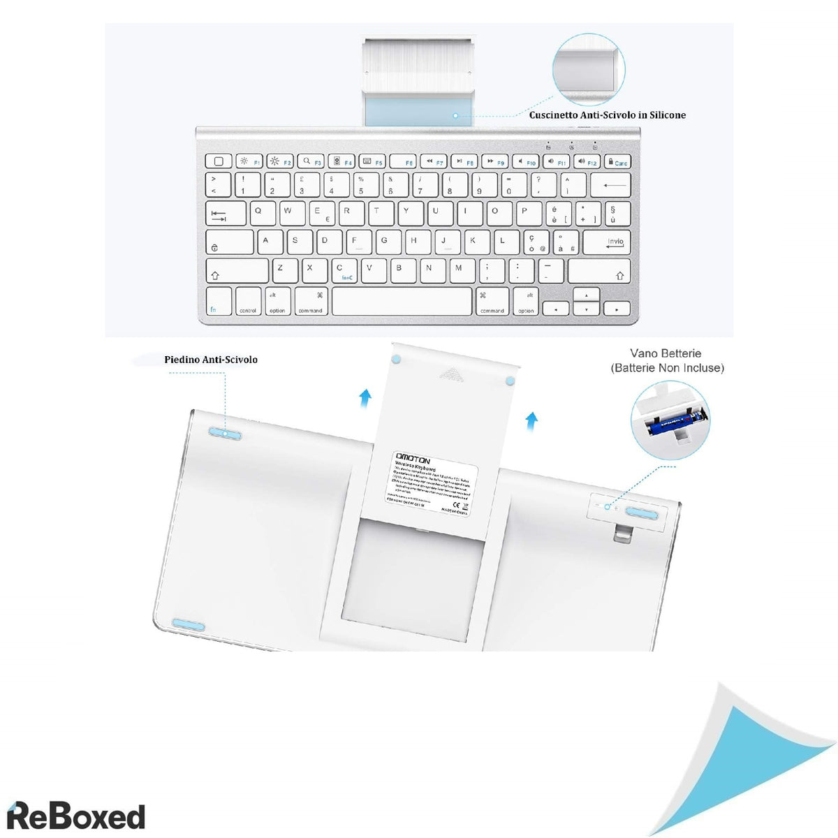 Tastatura Bluetooth OMOTON Wireless pentru iPad – Layout QWERTY Italian