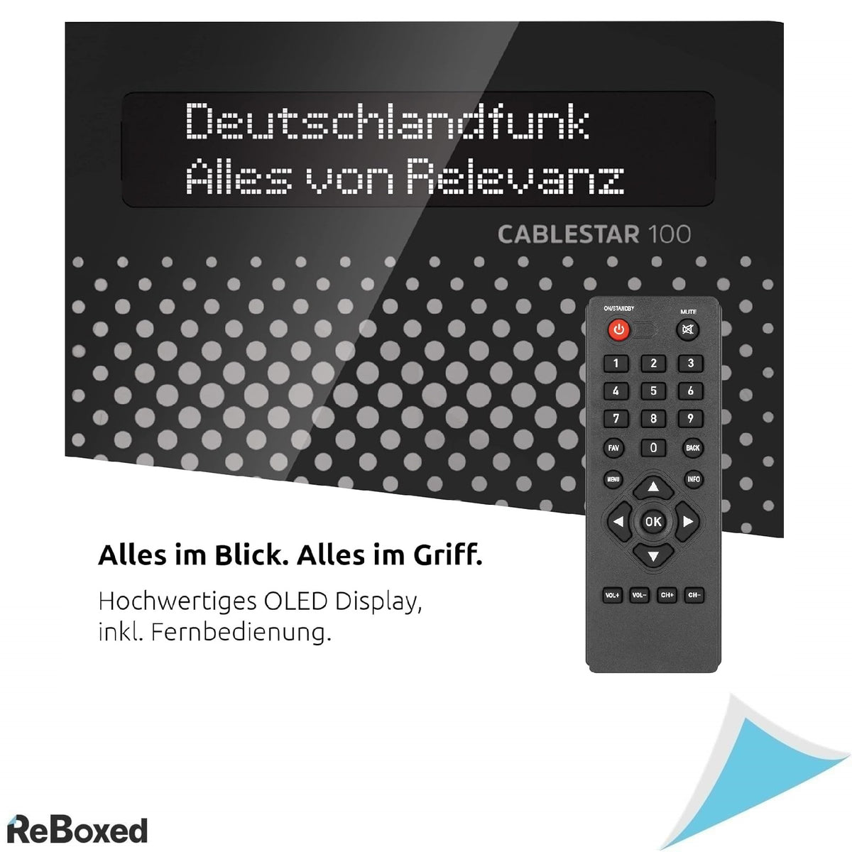 TechniSat Cablestar 100 – Radio Digital prin Cablu (DVB-C), OLED, SPDIF, Telecomanda, Negru