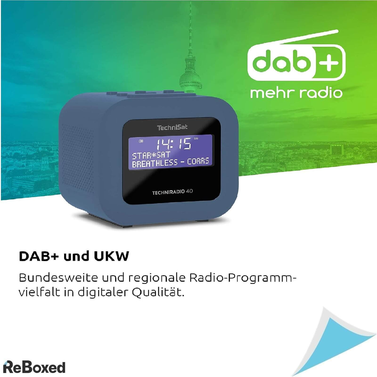 Technisat TechniRadio 40 Radio cu Ceas DAB+ FM USB 1.2W Albastru