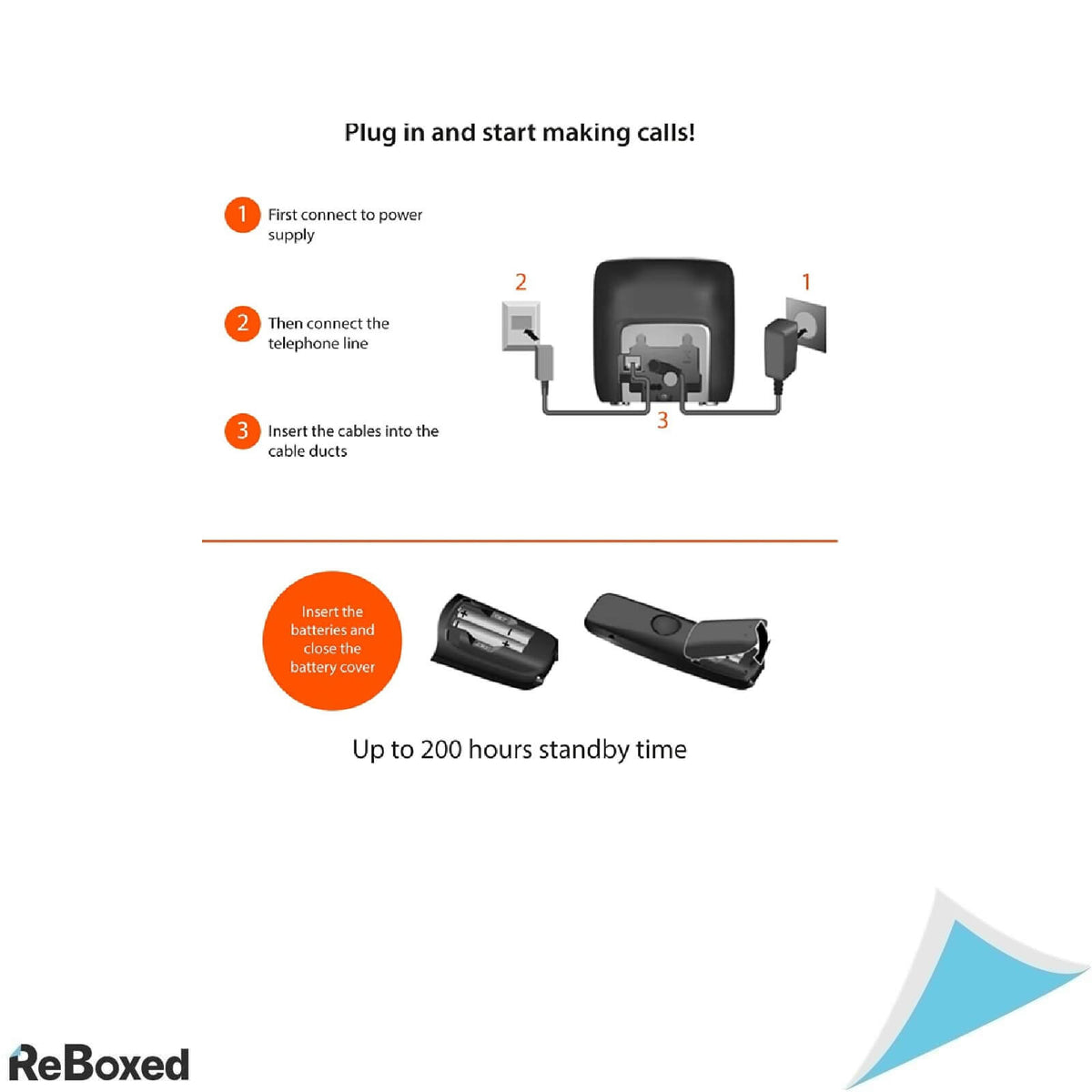 Telefon Fix Fara Fir Gigaset AS405A Trio, 3 Receptoare DECT, Robot Telefonic Digital, Caller ID, Negru