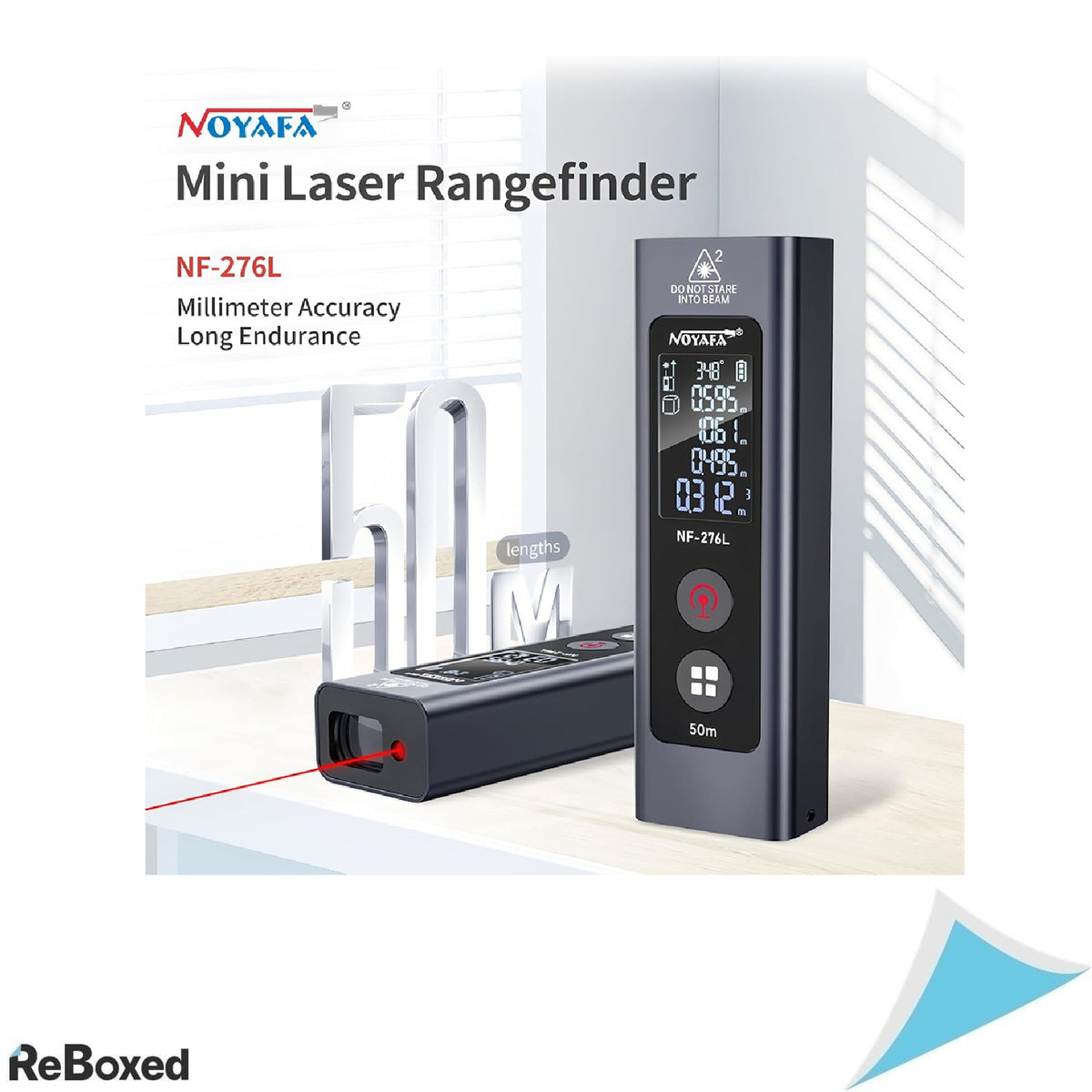 Telemetru Laser NOYAFA NF-276L, 50 m, Precizie ±1.5 mm, Acumulator Reincarcabil USB-C