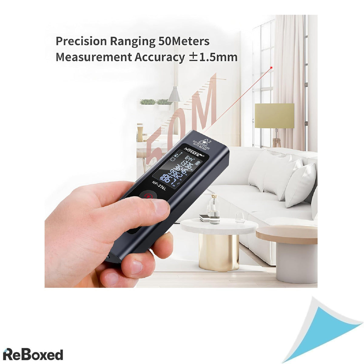 Telemetru Laser NOYAFA NF-276L, 50 m, Precizie ±1.5 mm, Acumulator Reincarcabil USB-C